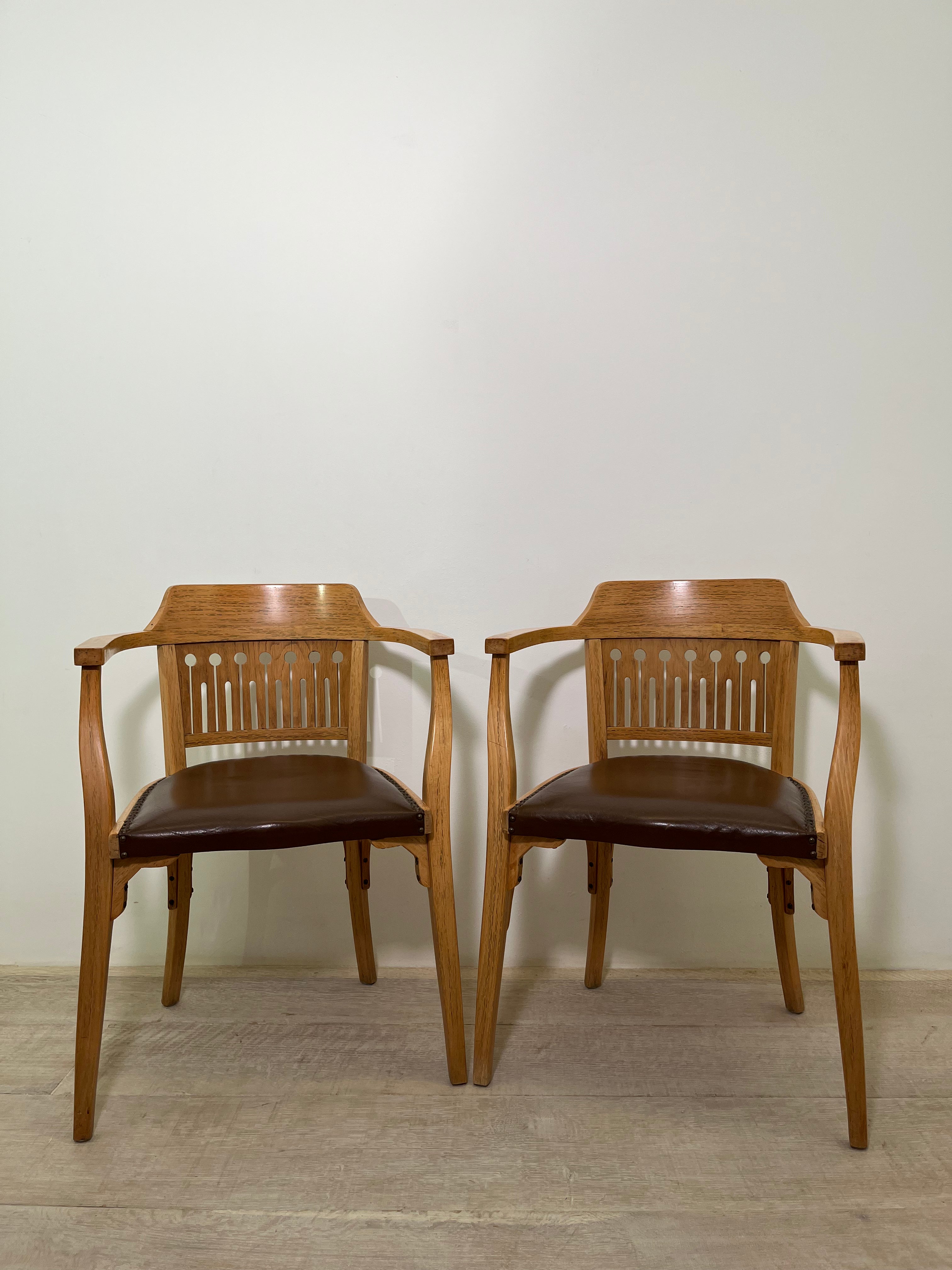 A pair of OTTO WAGNER Art Nouveau Armchairs