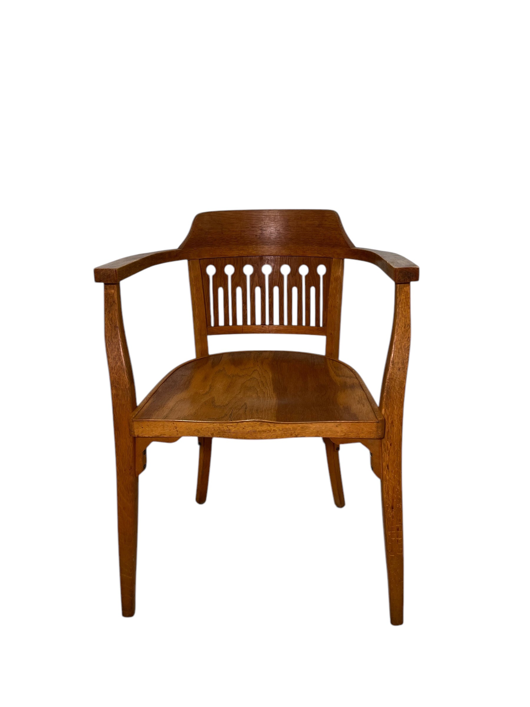 Single OTTO WAGNER Art Nouveau Oak Armchair