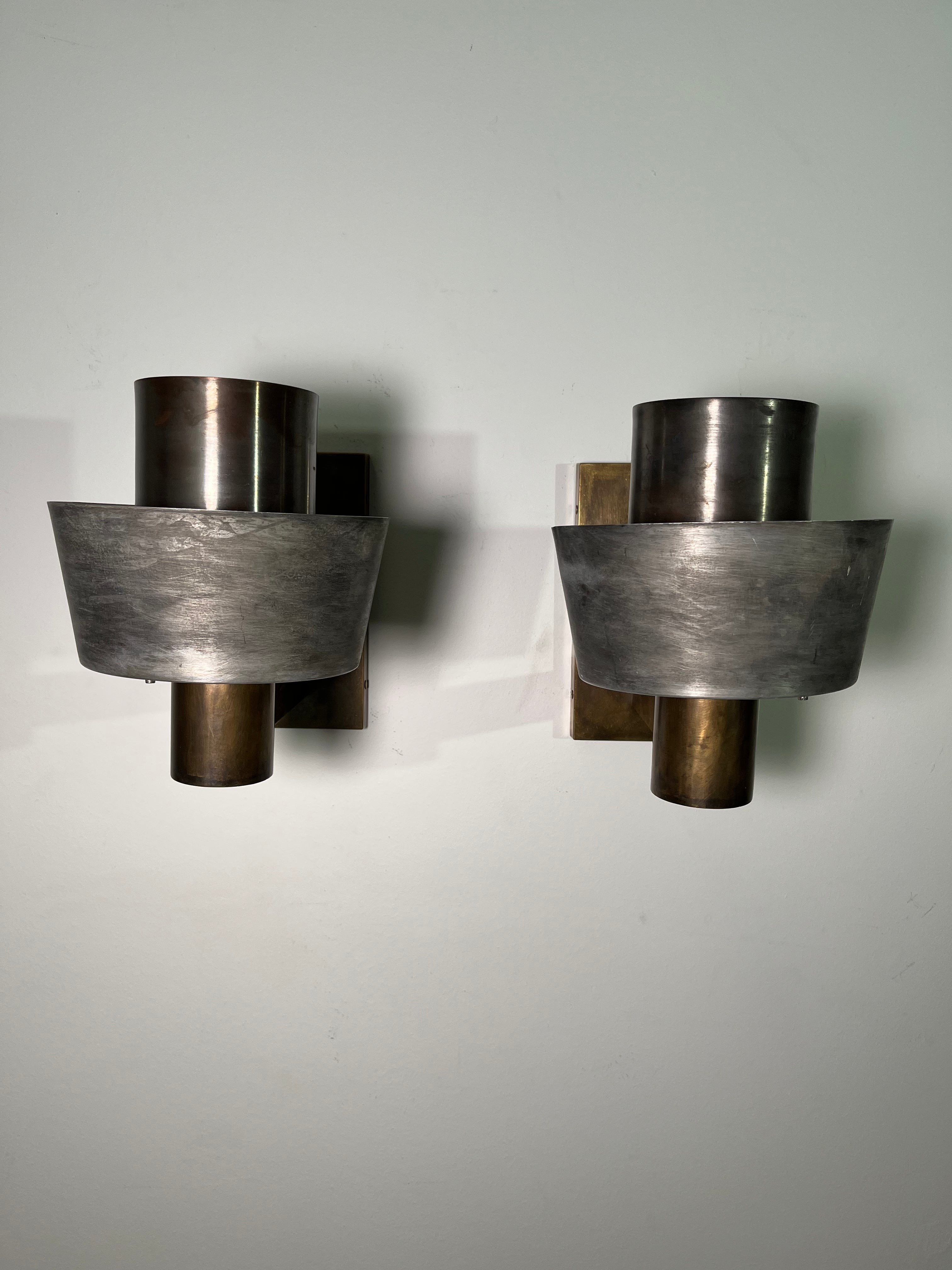 Pair of Limited Edition Mixed Metals Sconces