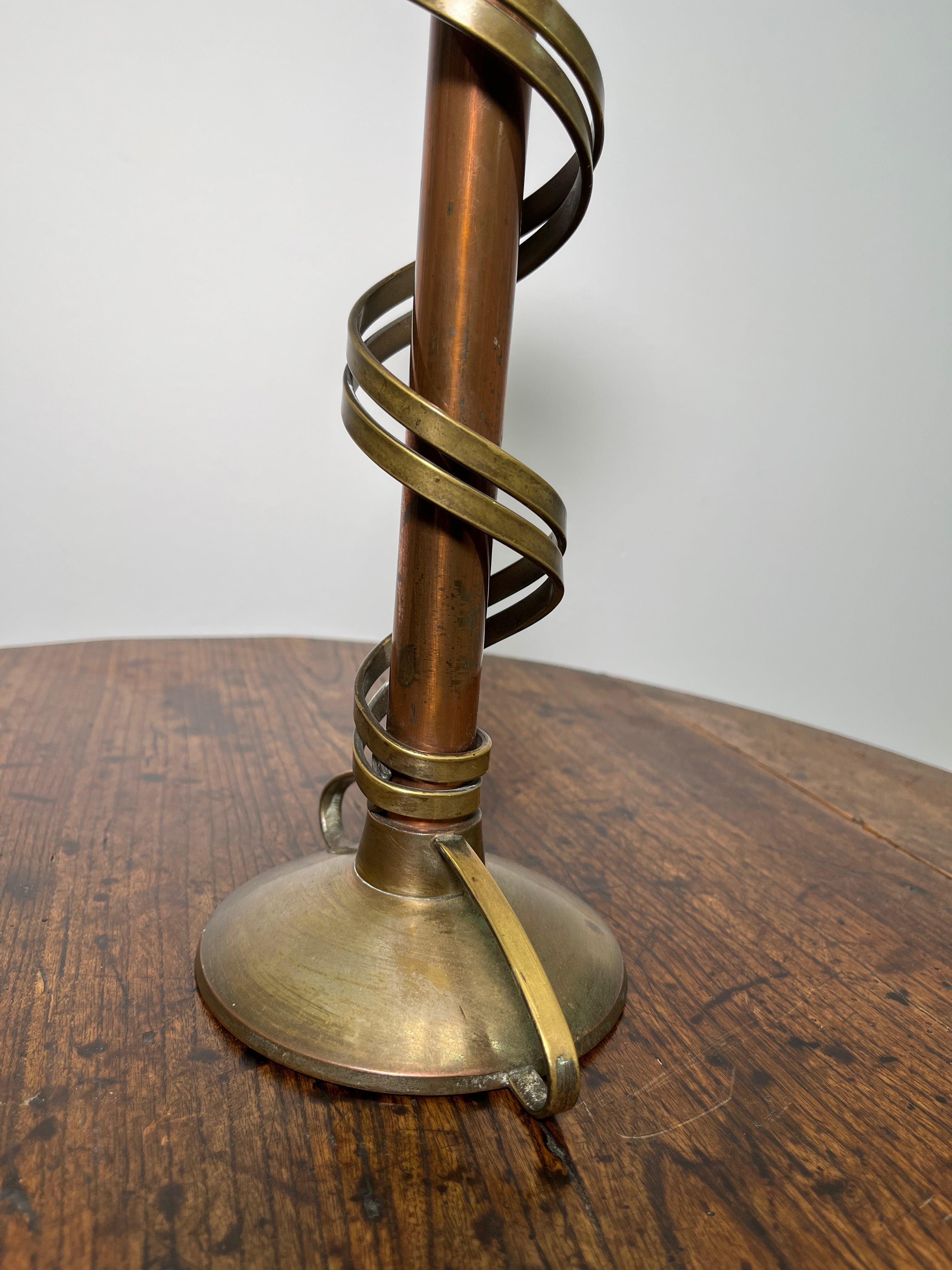 Superb Copper and Bronze Single Candle Stick