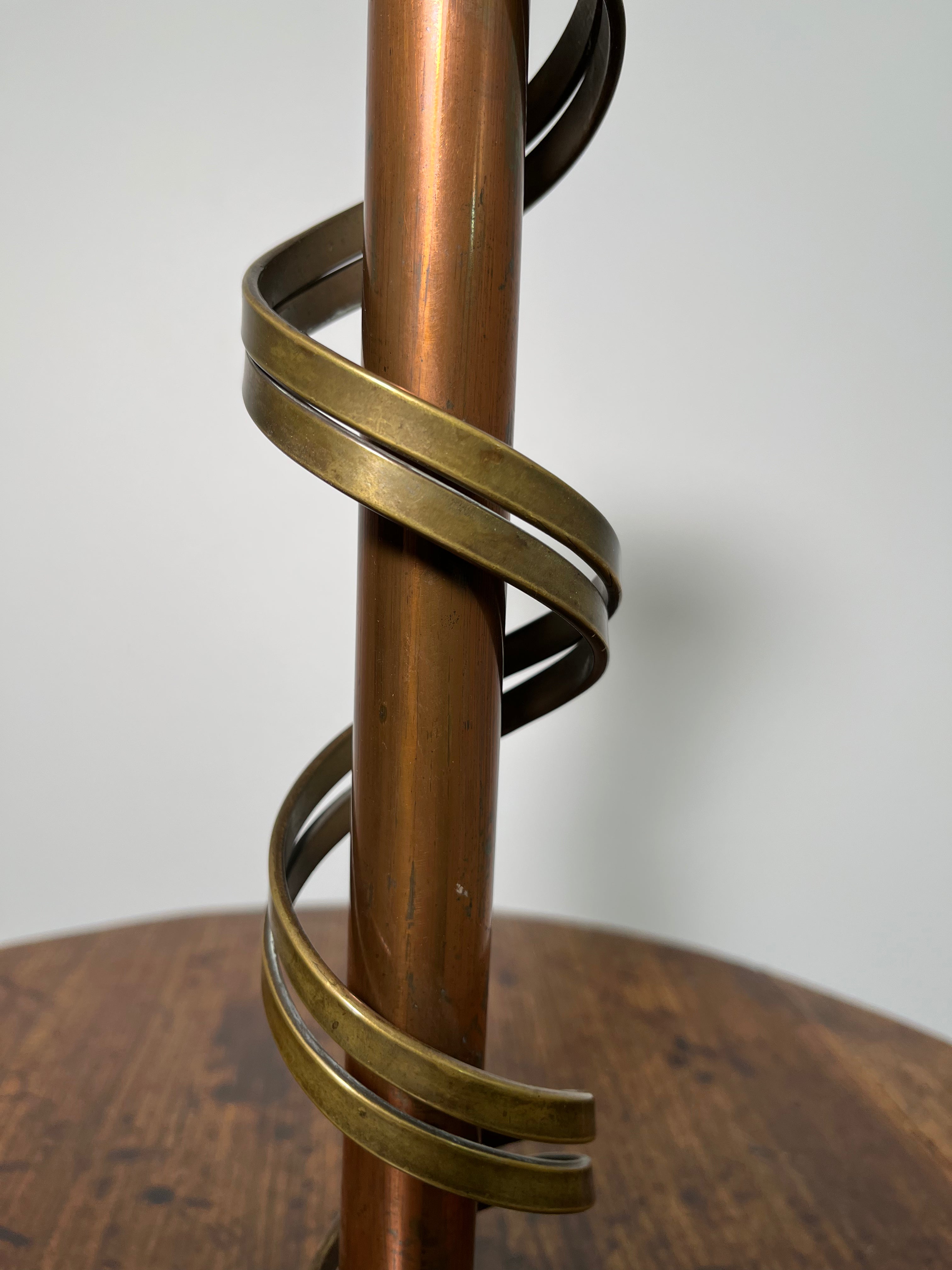 Superb Copper and Bronze Single Candle Stick