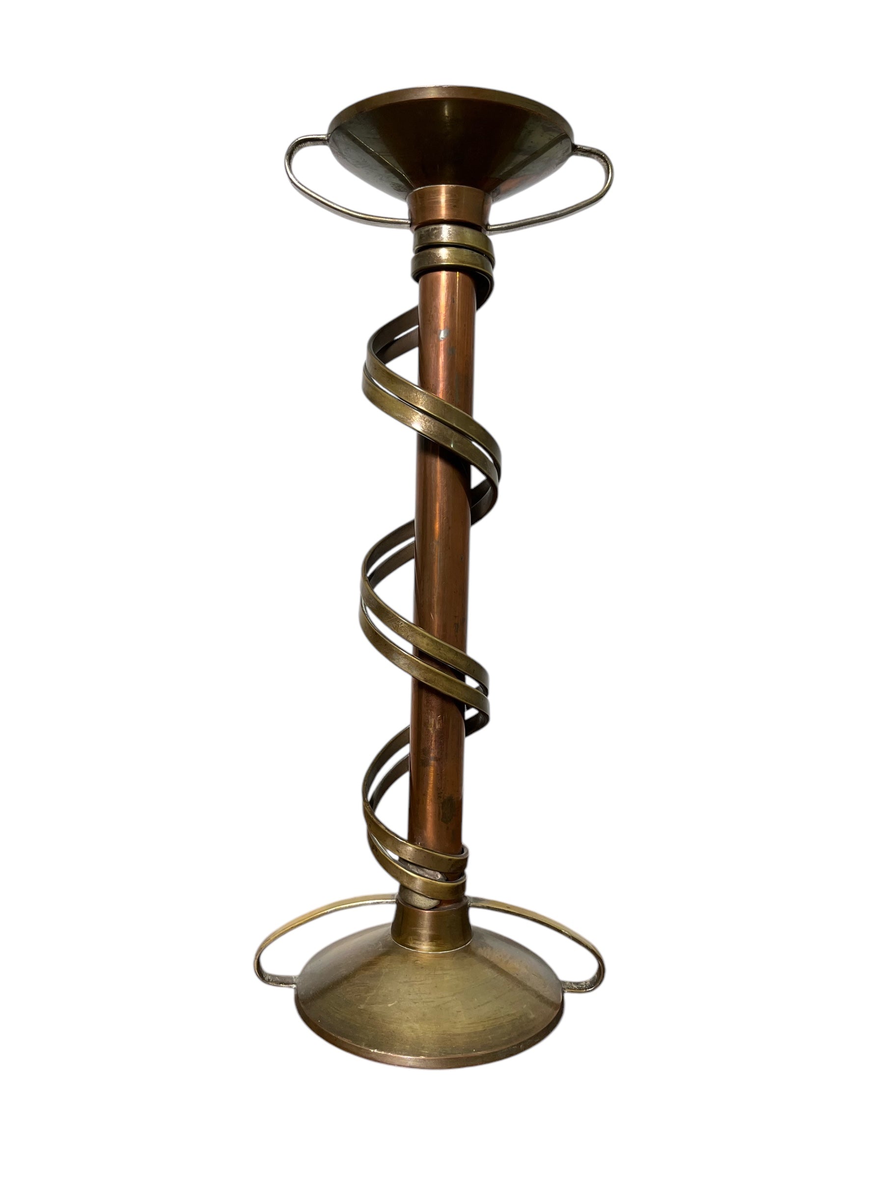 Superb Copper and Bronze Single Candle Stick