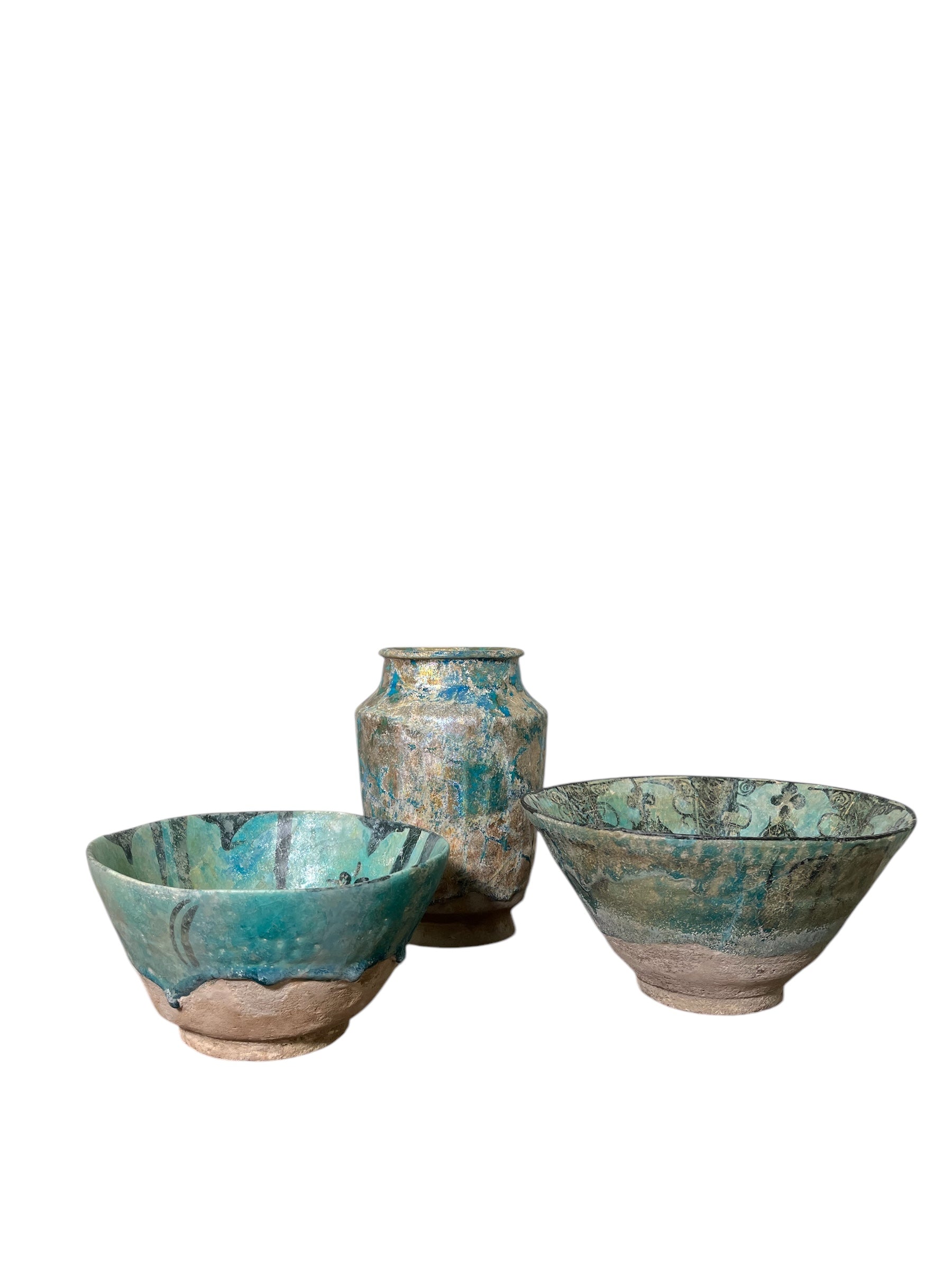 Set of (3) Circa 13th Century Persian Fritware