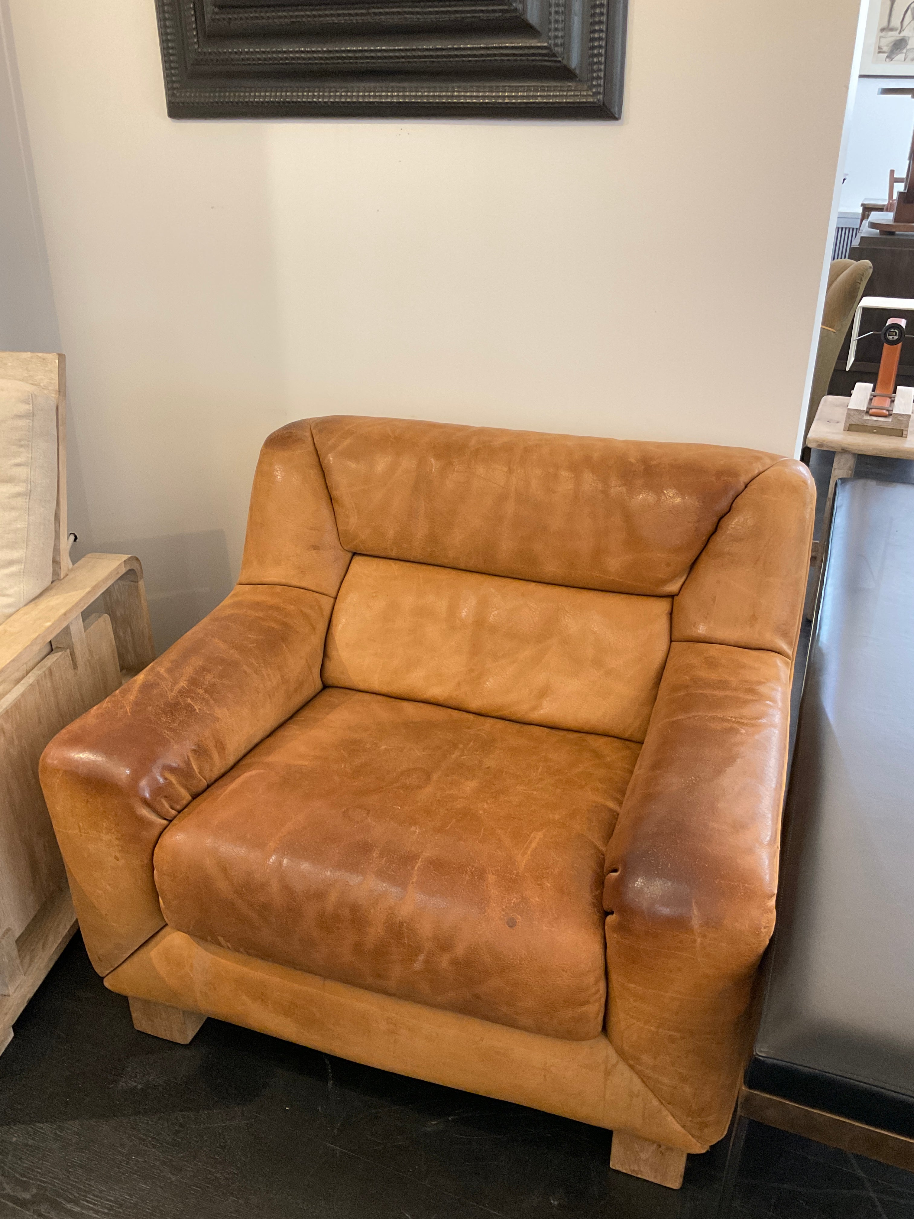Large 1960's Belgian Leather Chair