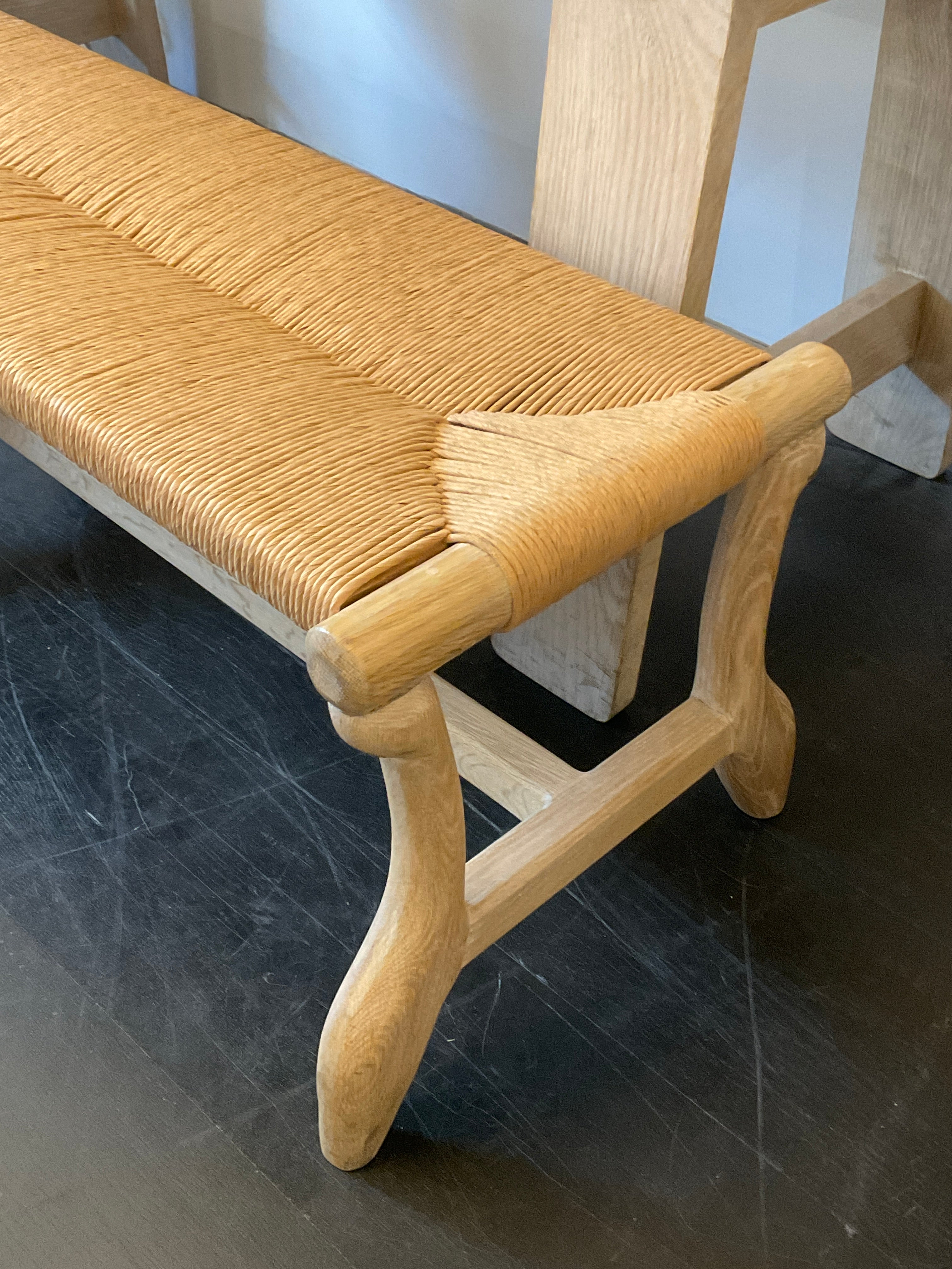 Limited Edition Oak with Woven Paper Cord Bench