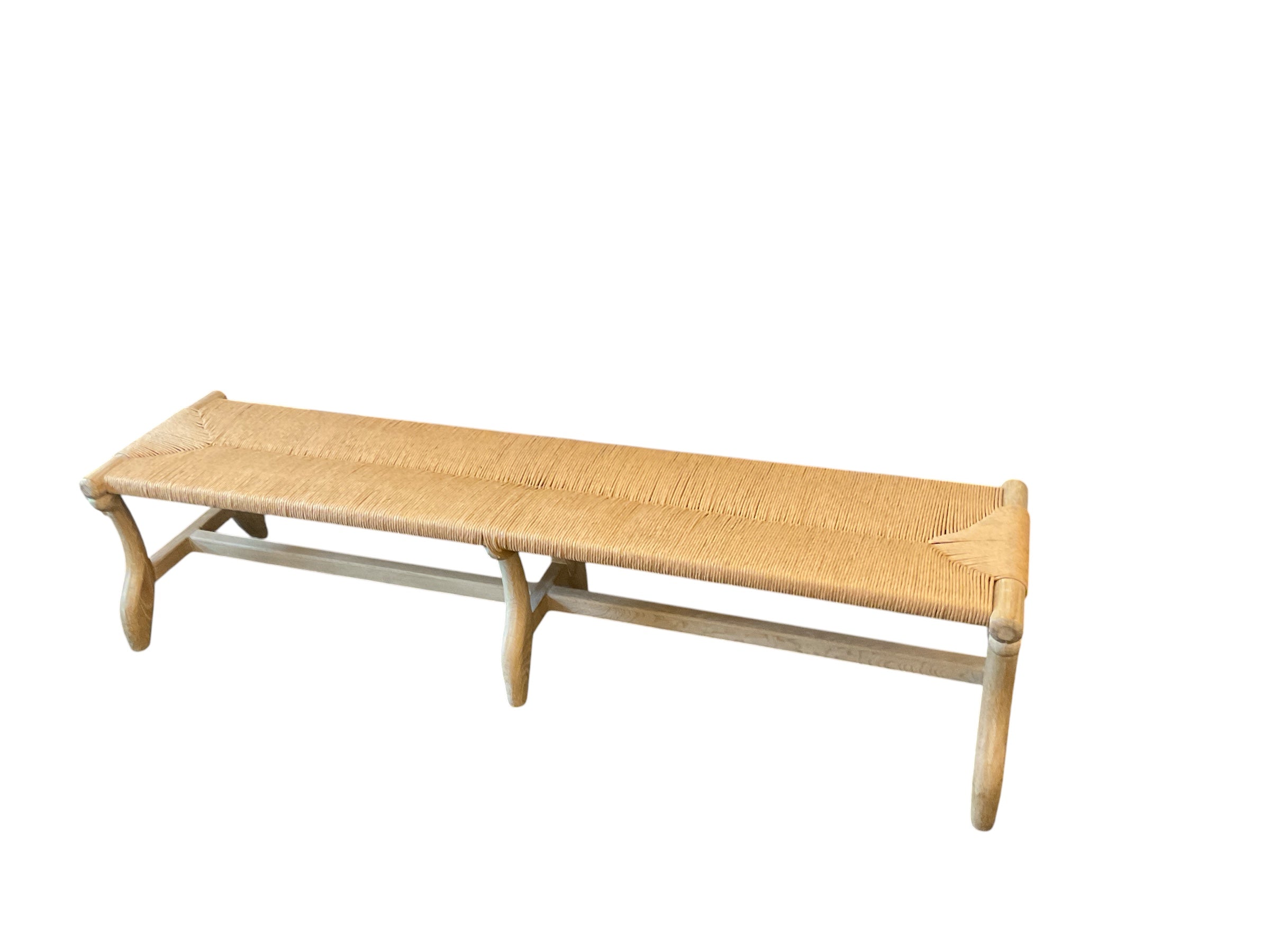 Limited Edition Oak with Woven Paper Cord Bench
