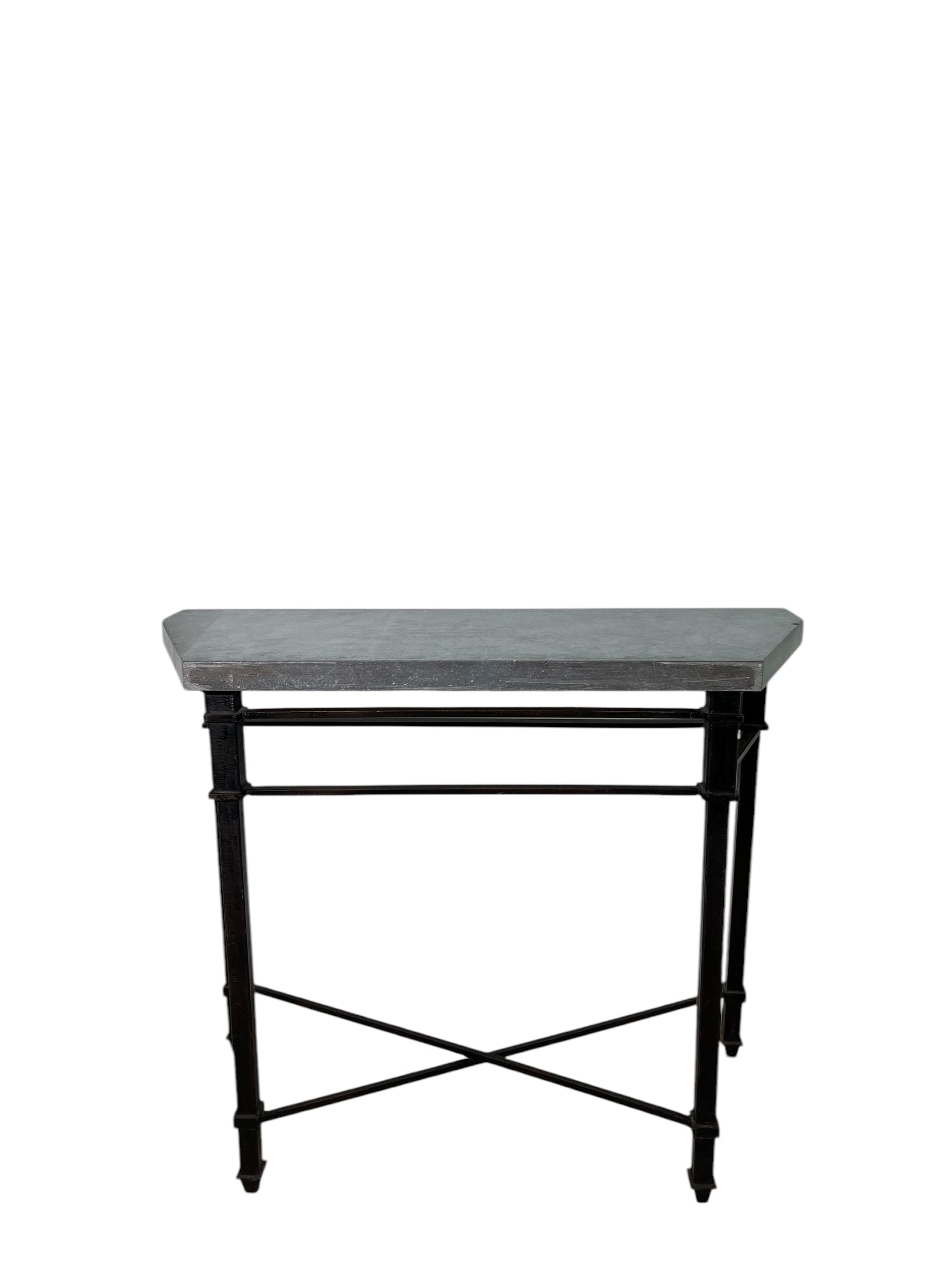 Limited Edition Patinated Iron and Bluestone Console