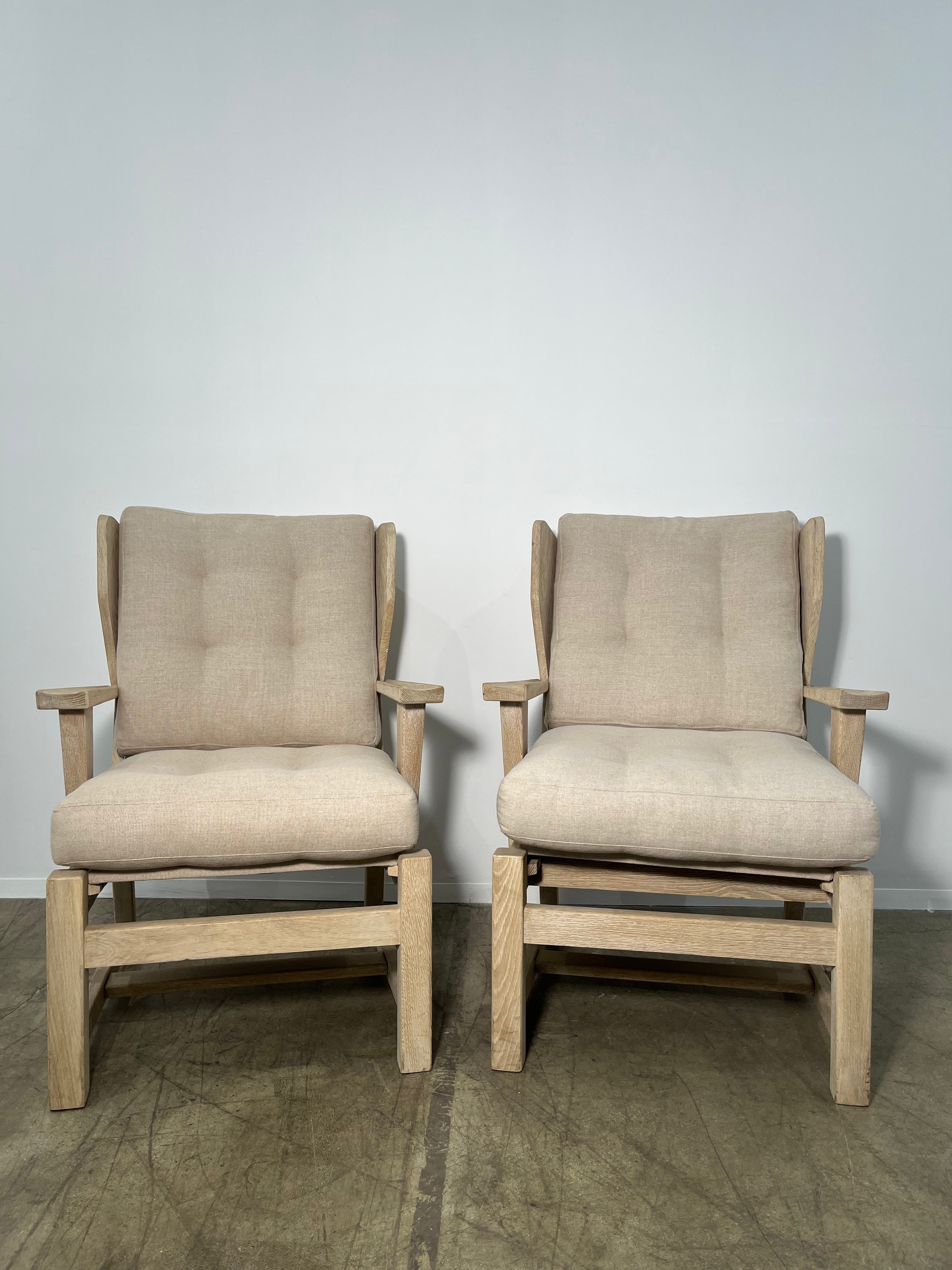 Pair Limited Edition Oak Arm Chairs