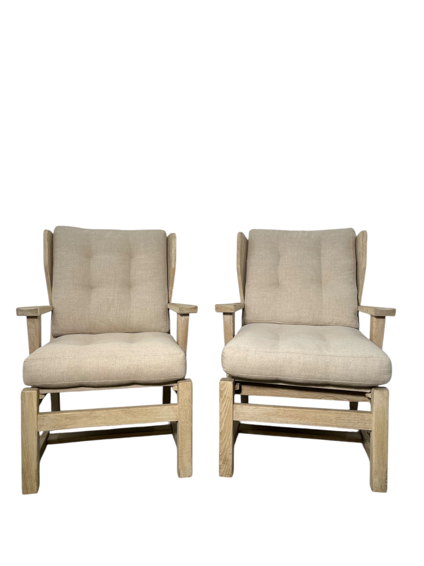 Pair Limited Edition Oak Arm Chairs