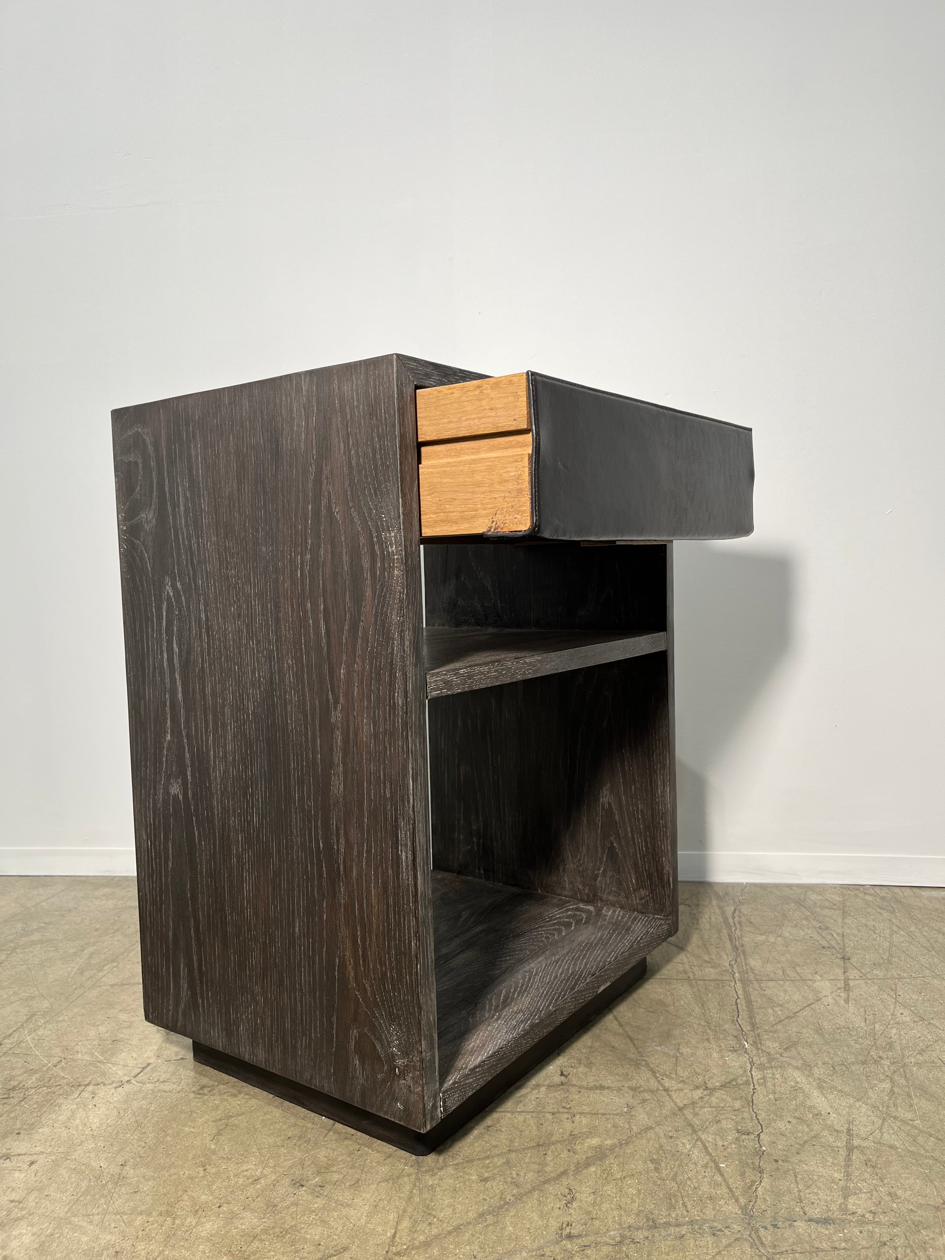 Limited Edition Single Dark Ceused Oak Nightstand