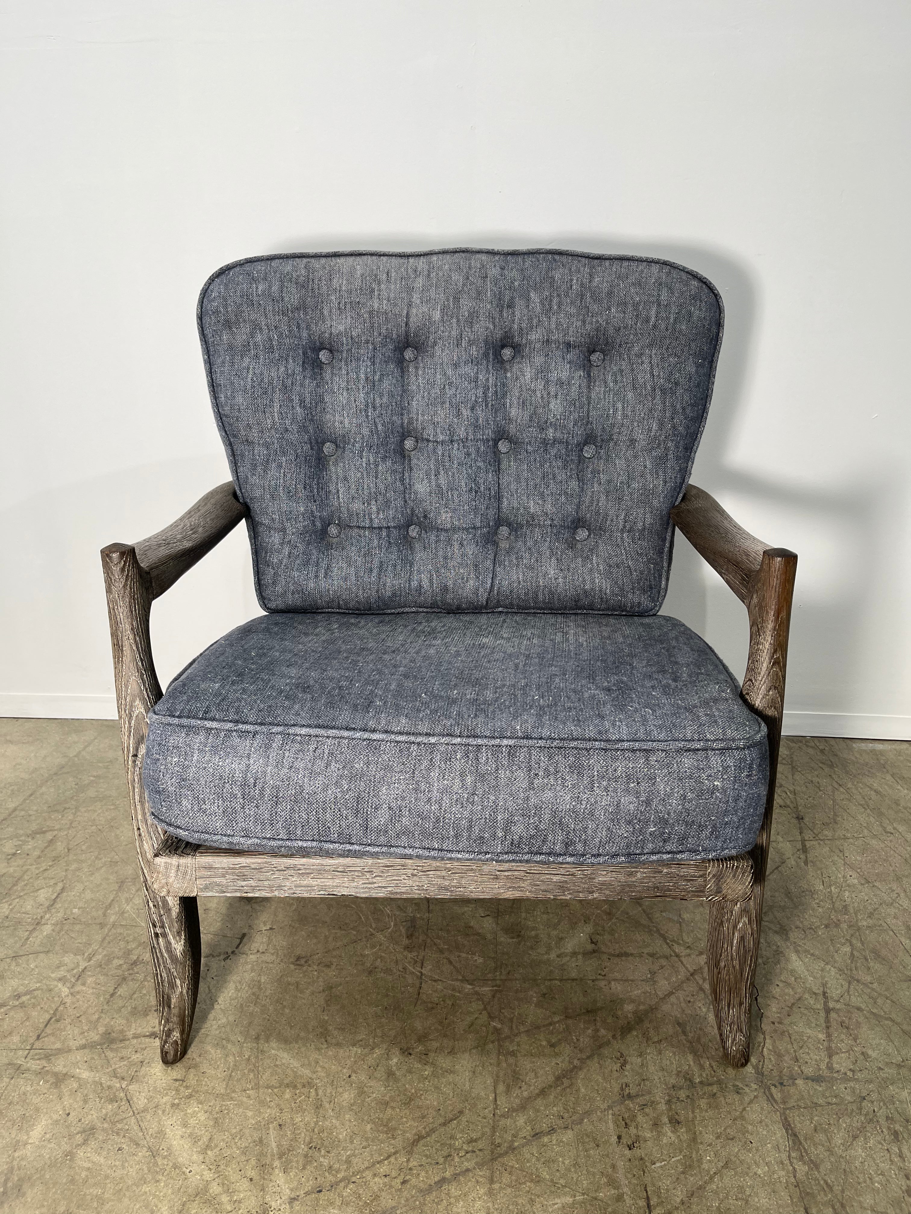 Guillerme & Chambron Cerused Oak Arm Chair