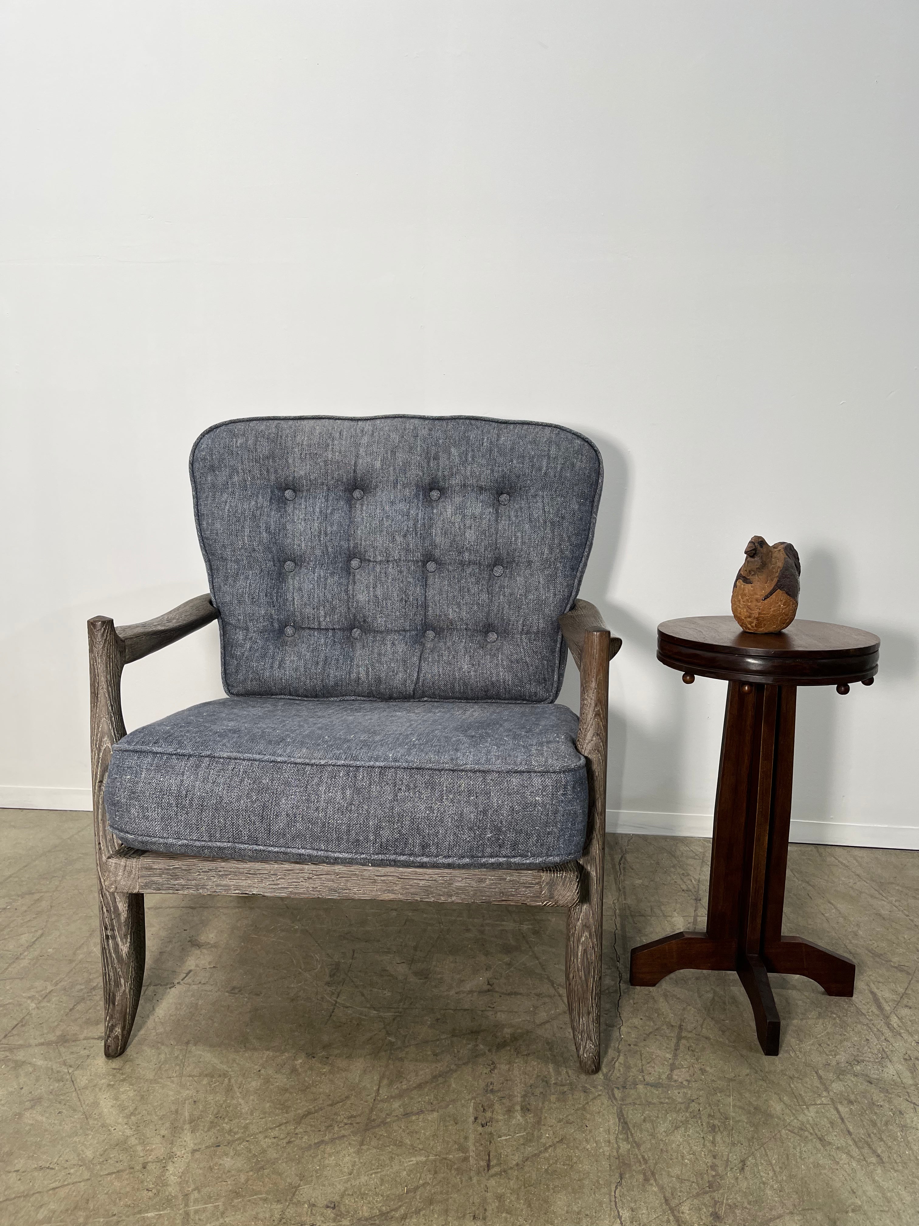 Guillerme & Chambron Cerused Oak Arm Chair