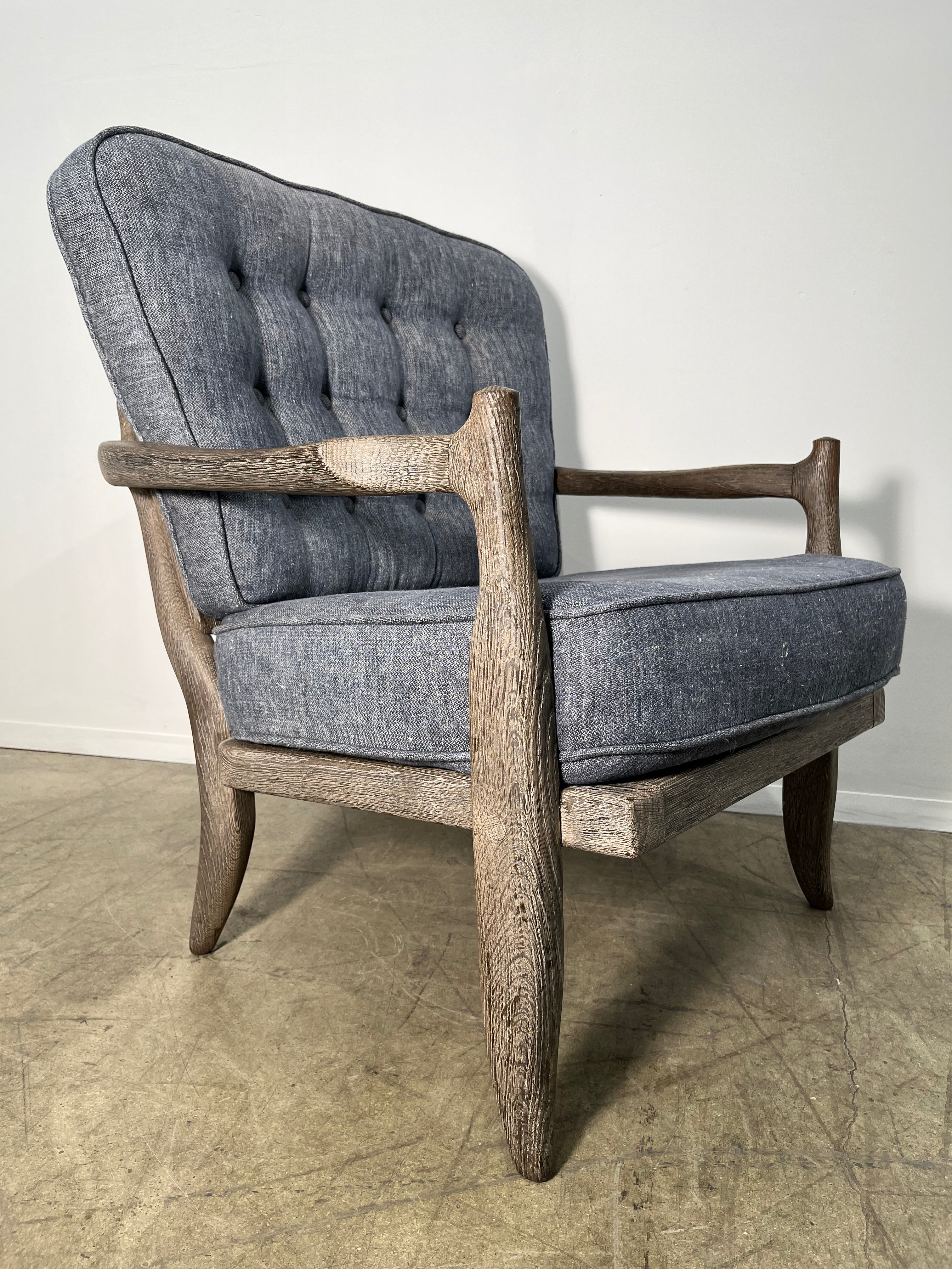 Guillerme & Chambron Cerused Oak Arm Chair