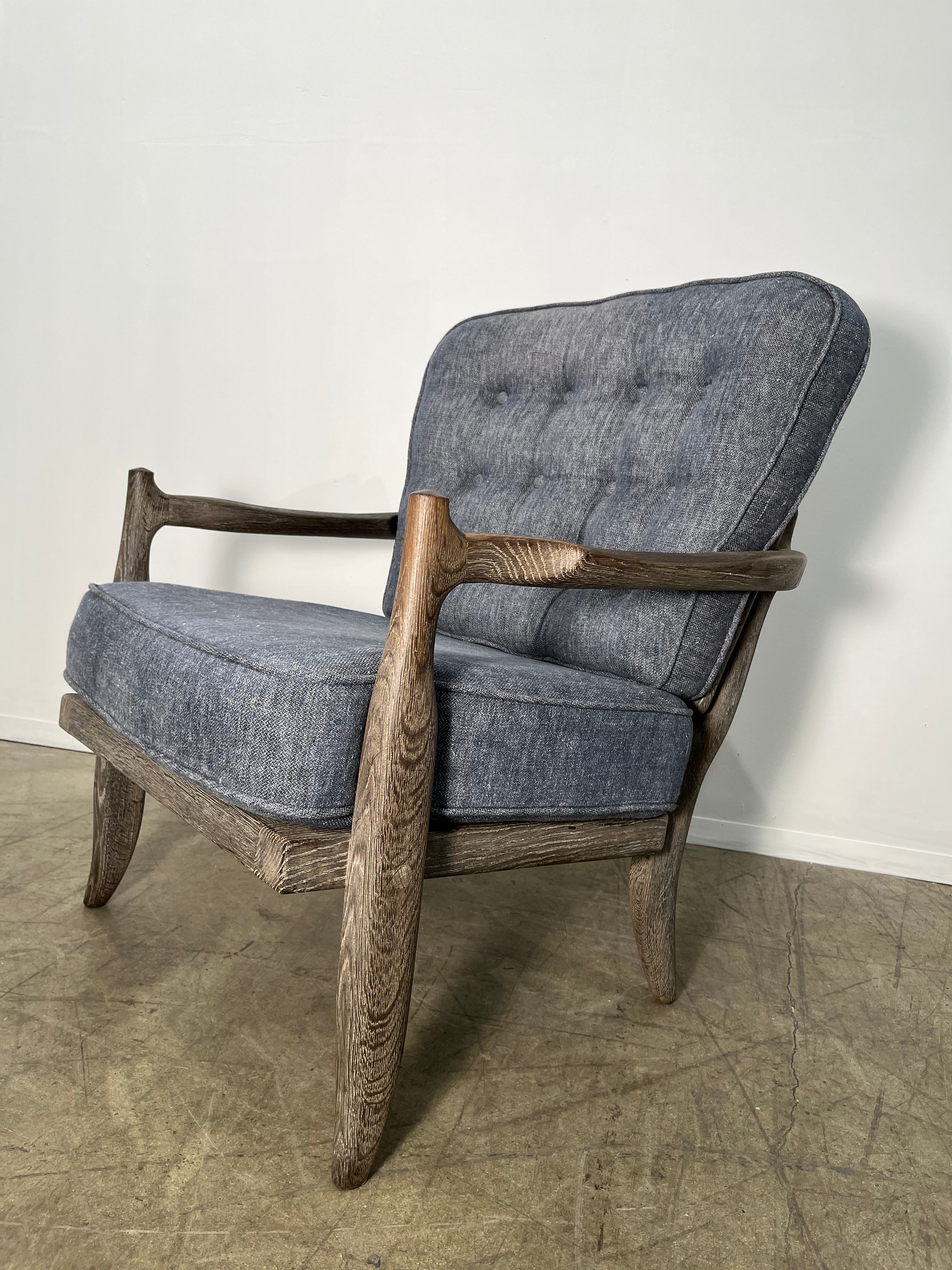 Guillerme & Chambron Cerused Oak Arm Chair