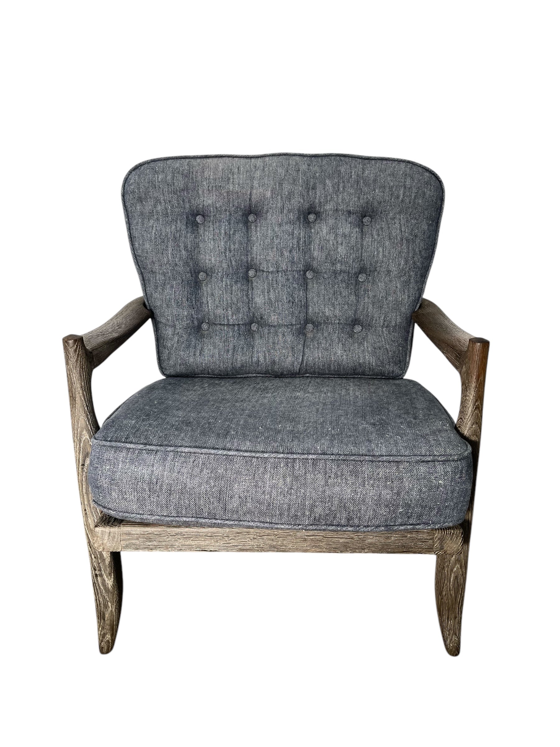 Guillerme & Chambron Cerused Oak Arm Chair