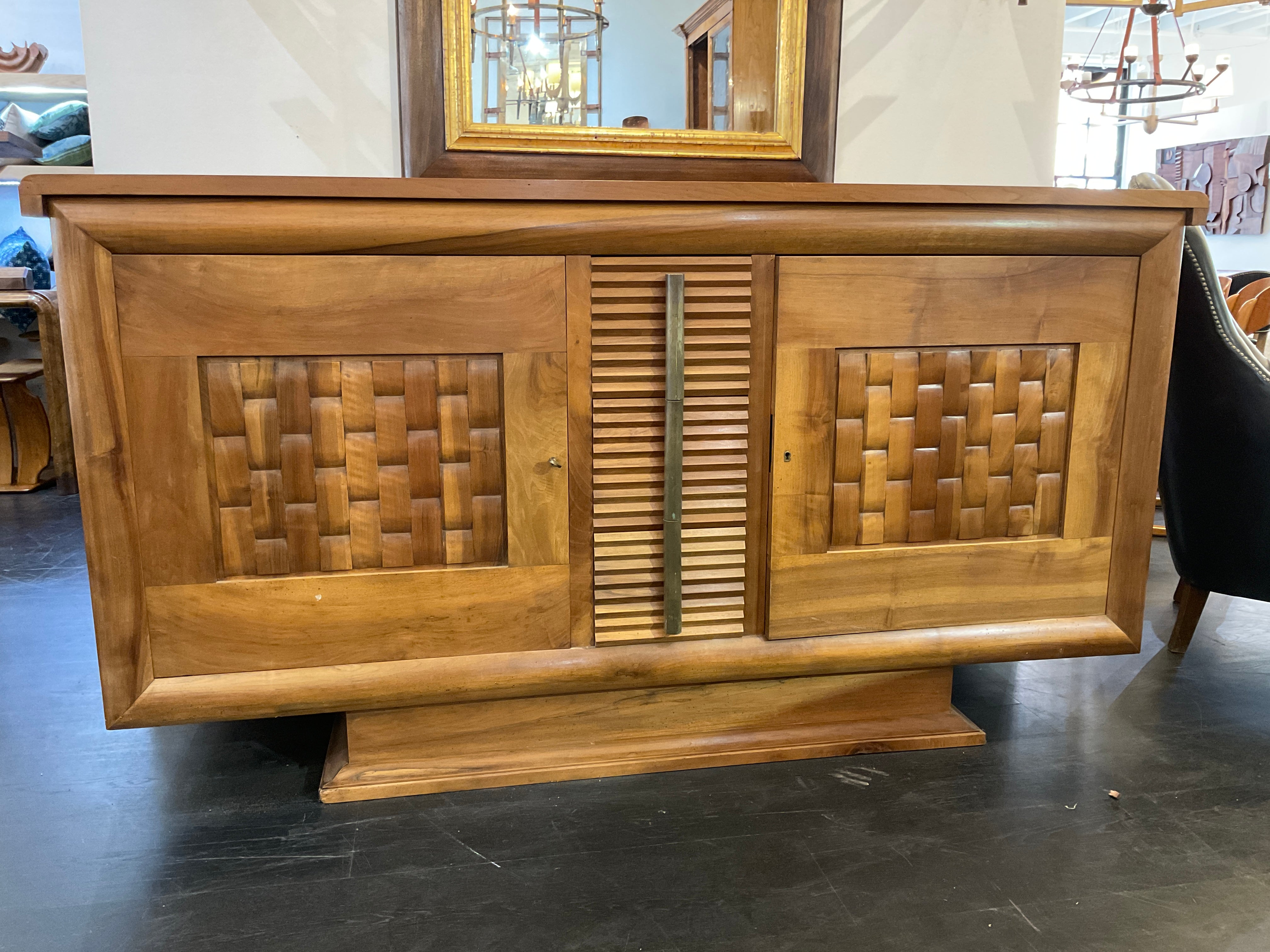 Unusual French 1930's Oak Sideboard