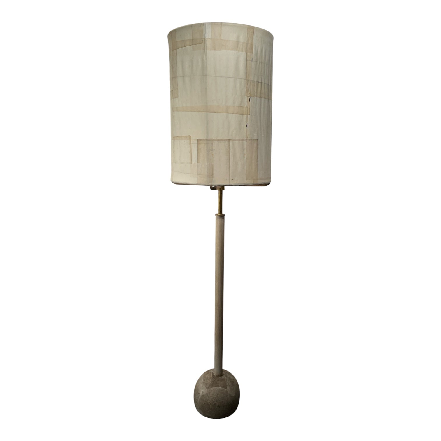 Limited Edition Solid Bleached Oak Floor Lamp with Handmade Japanese Lamp Shade