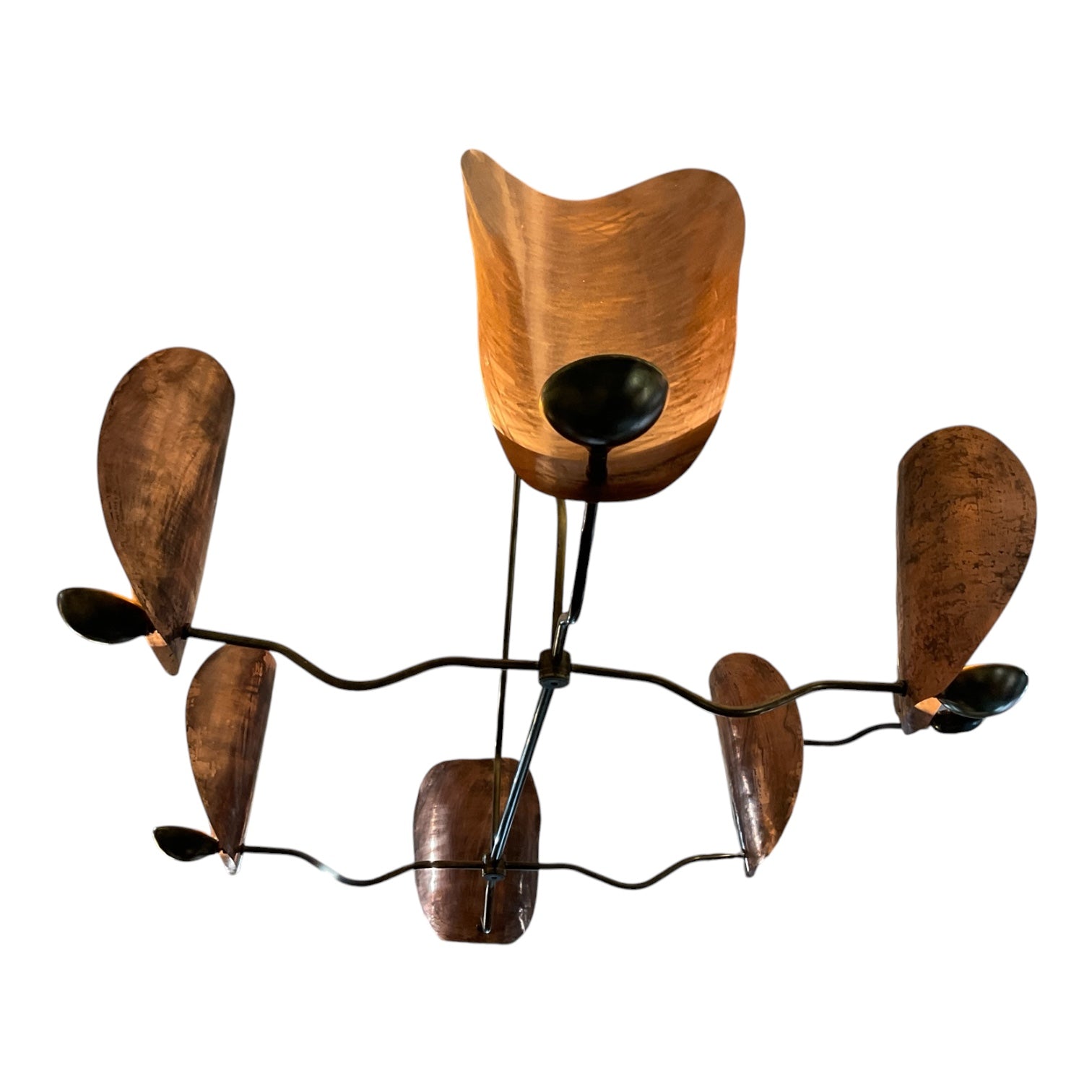 Limited Edition 6-Arms Copper Chandelier