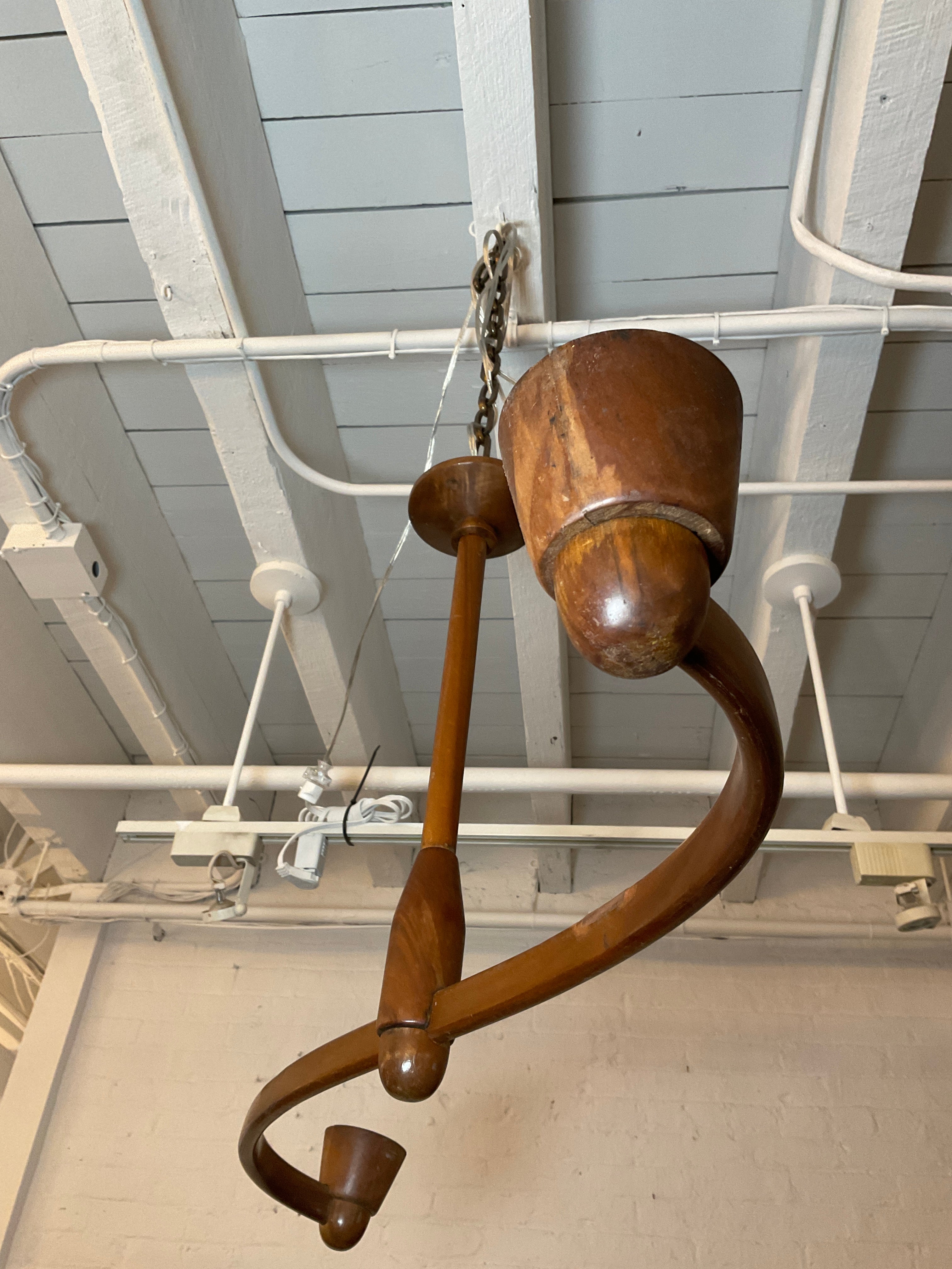 Wood Danish Candle Chandelier