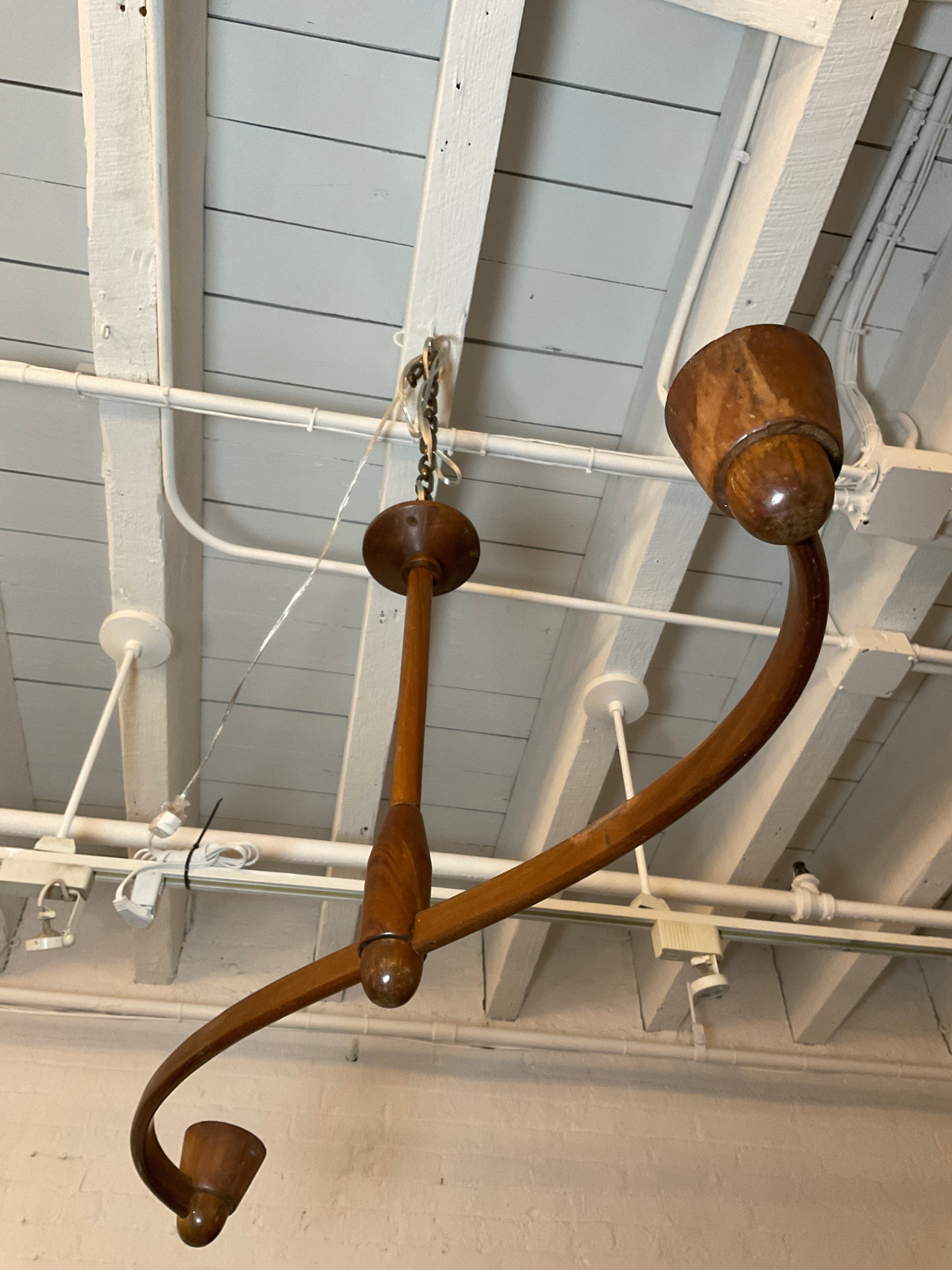 Wood Danish Candle Chandelier