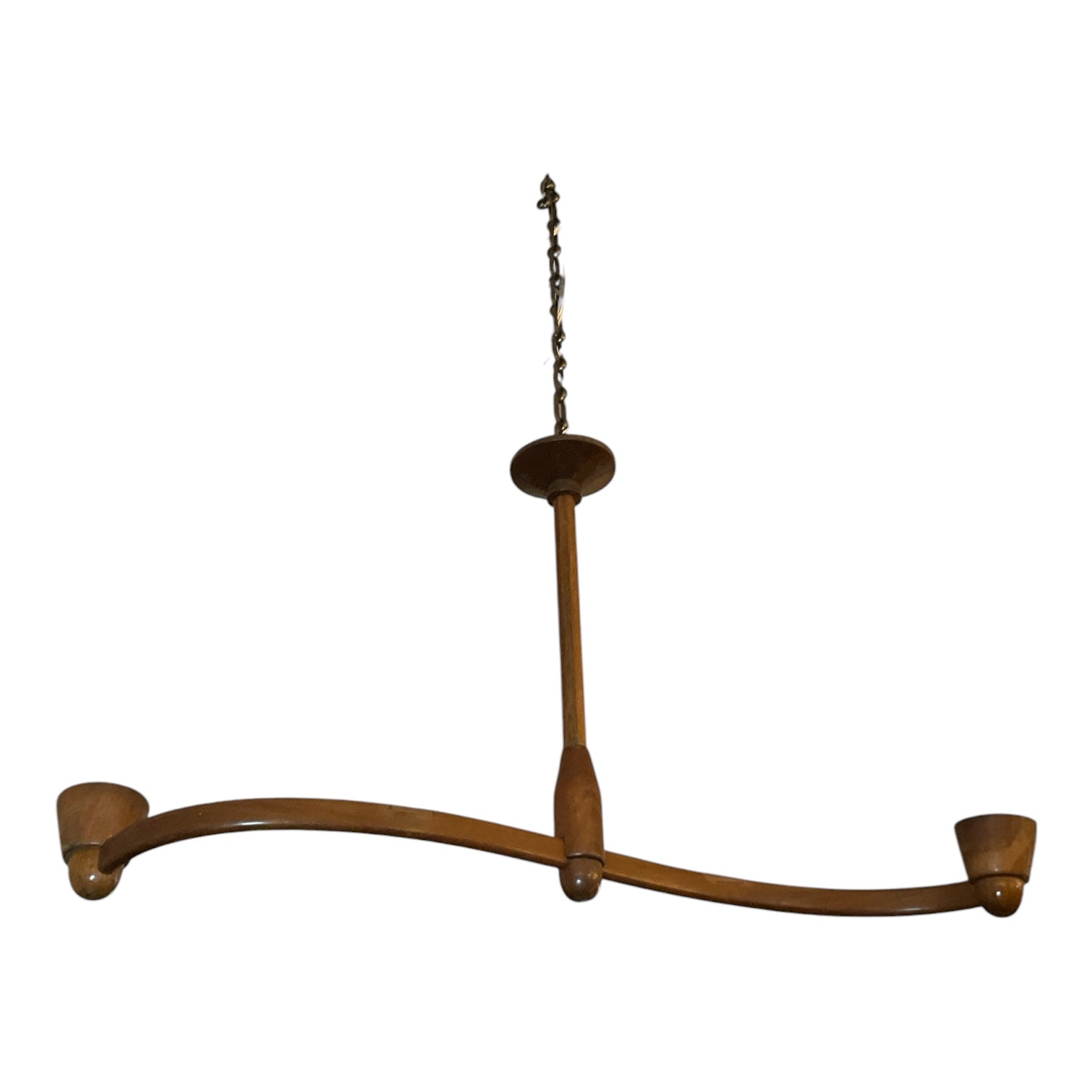 Wood Danish Candle Chandelier