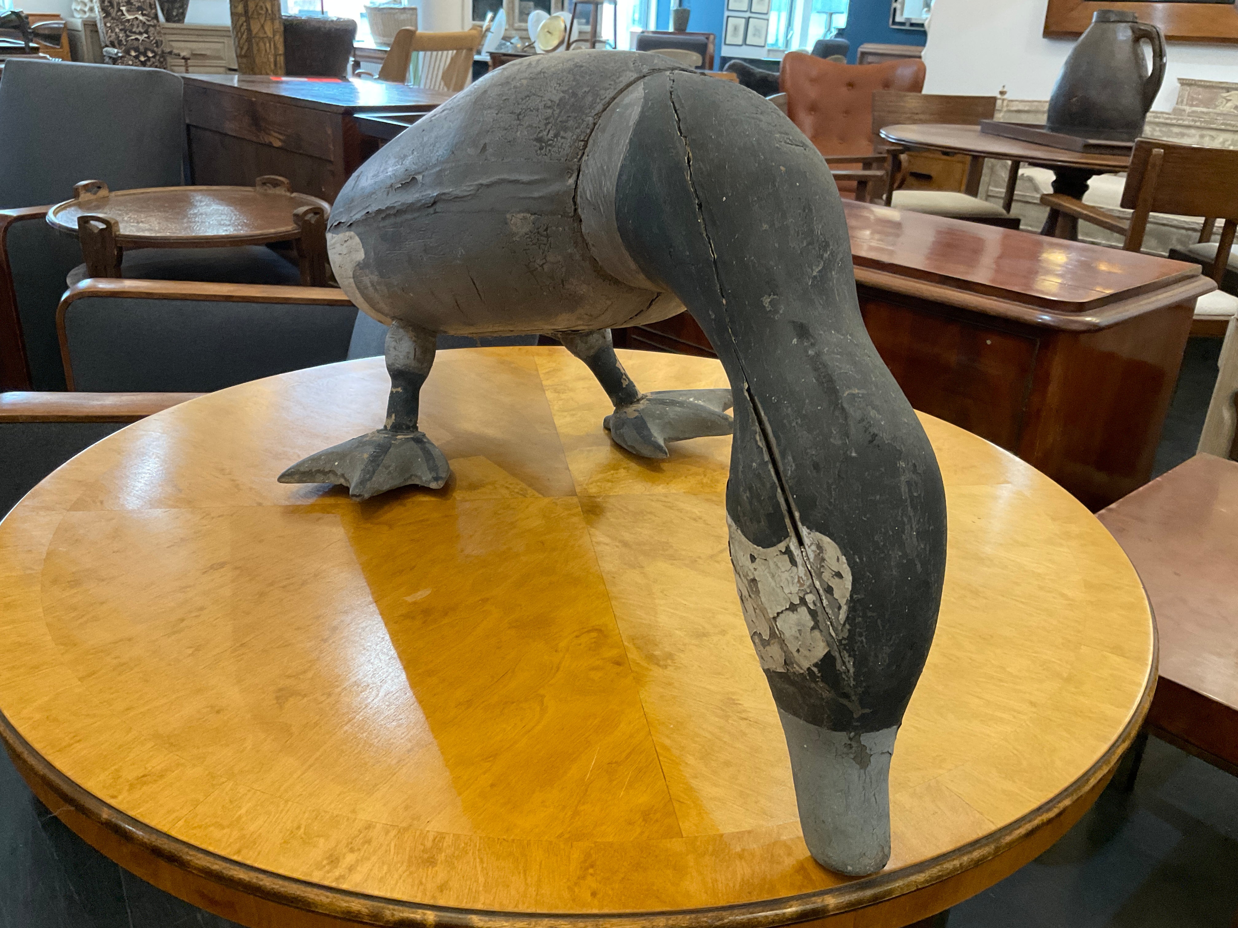 19th century american canvas and painted Goose decoy