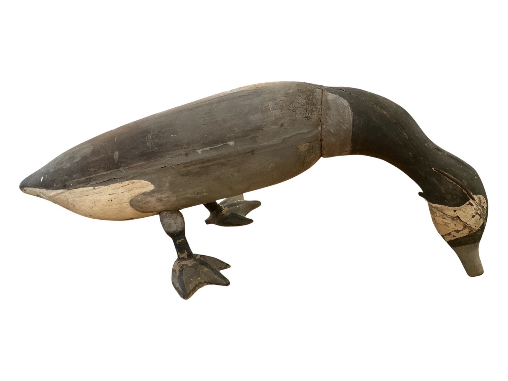 19th century american canvas and painted Goose decoy