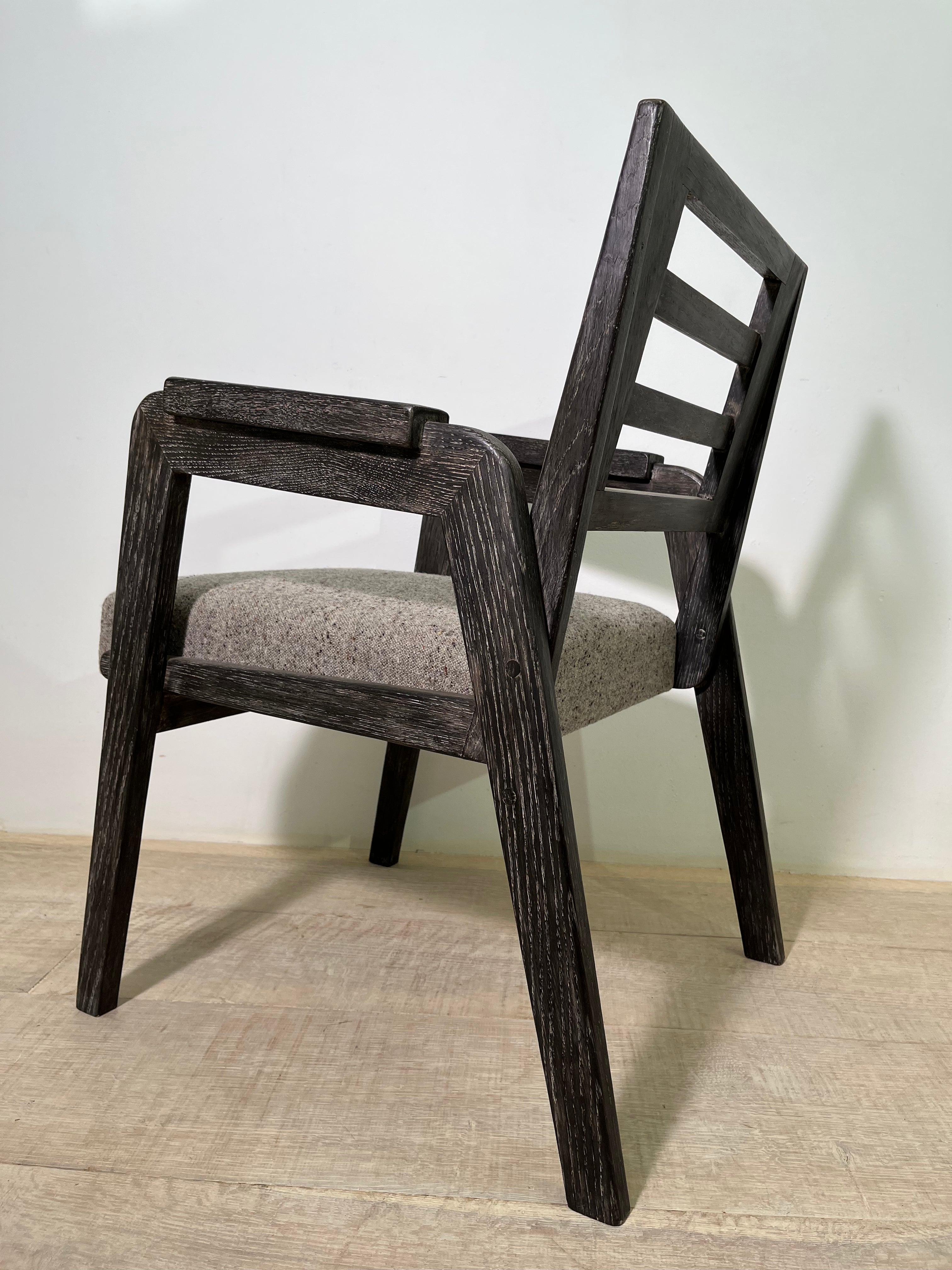 Set of (8) French Cerused Dining Chairs
