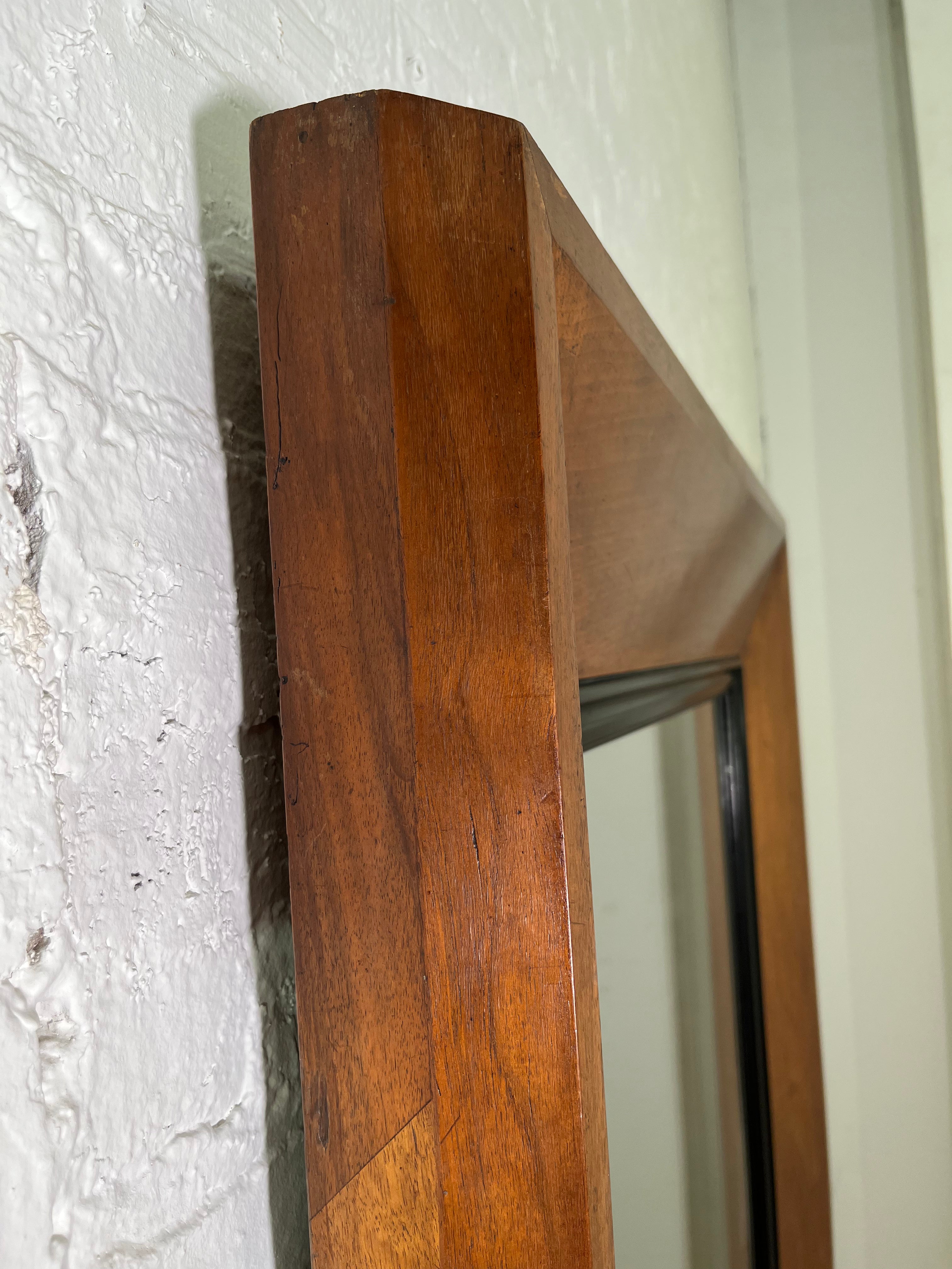 Large English Burl and Ebonized Mirror