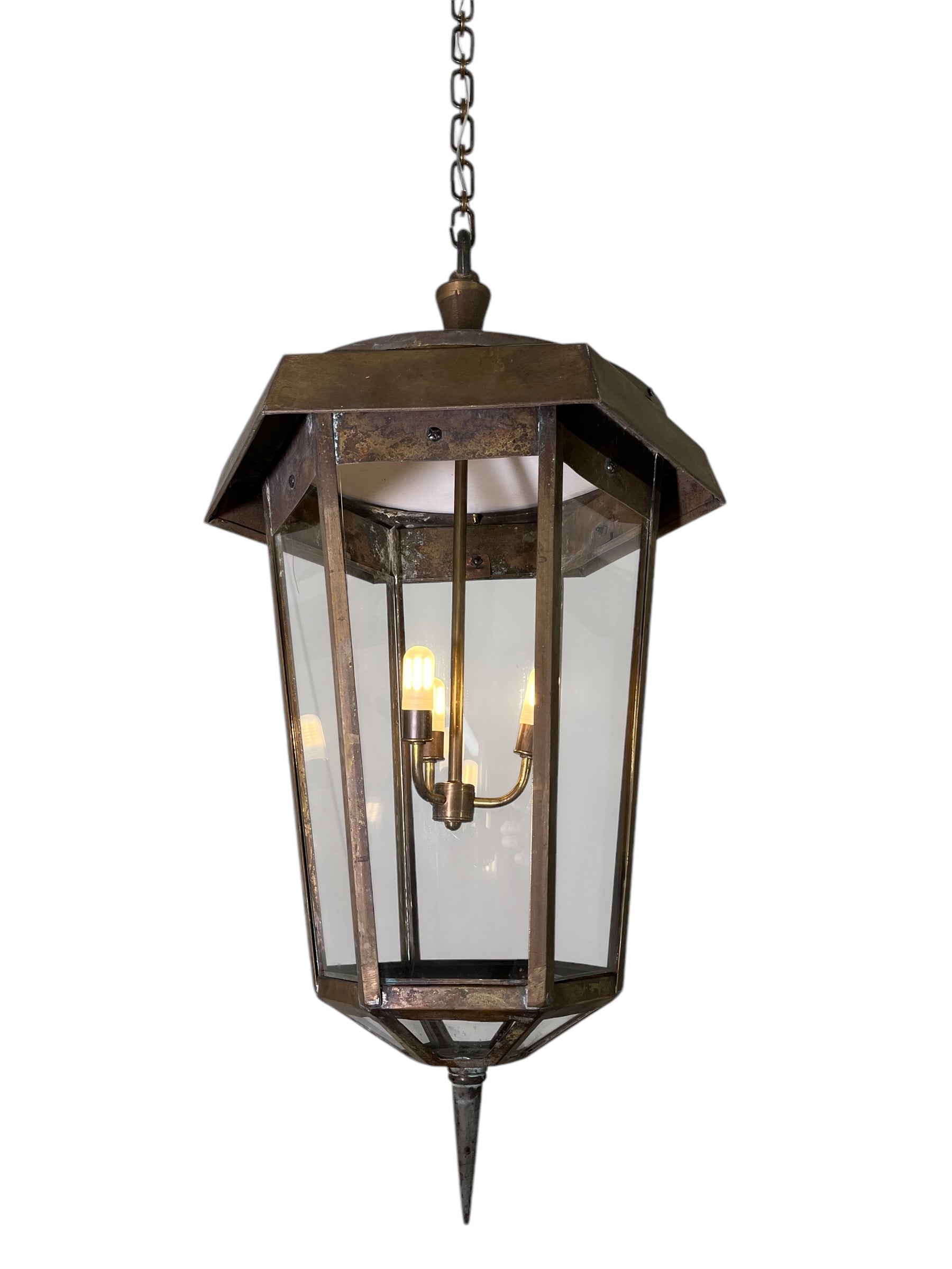 English 19th Century Bronze Lantern
