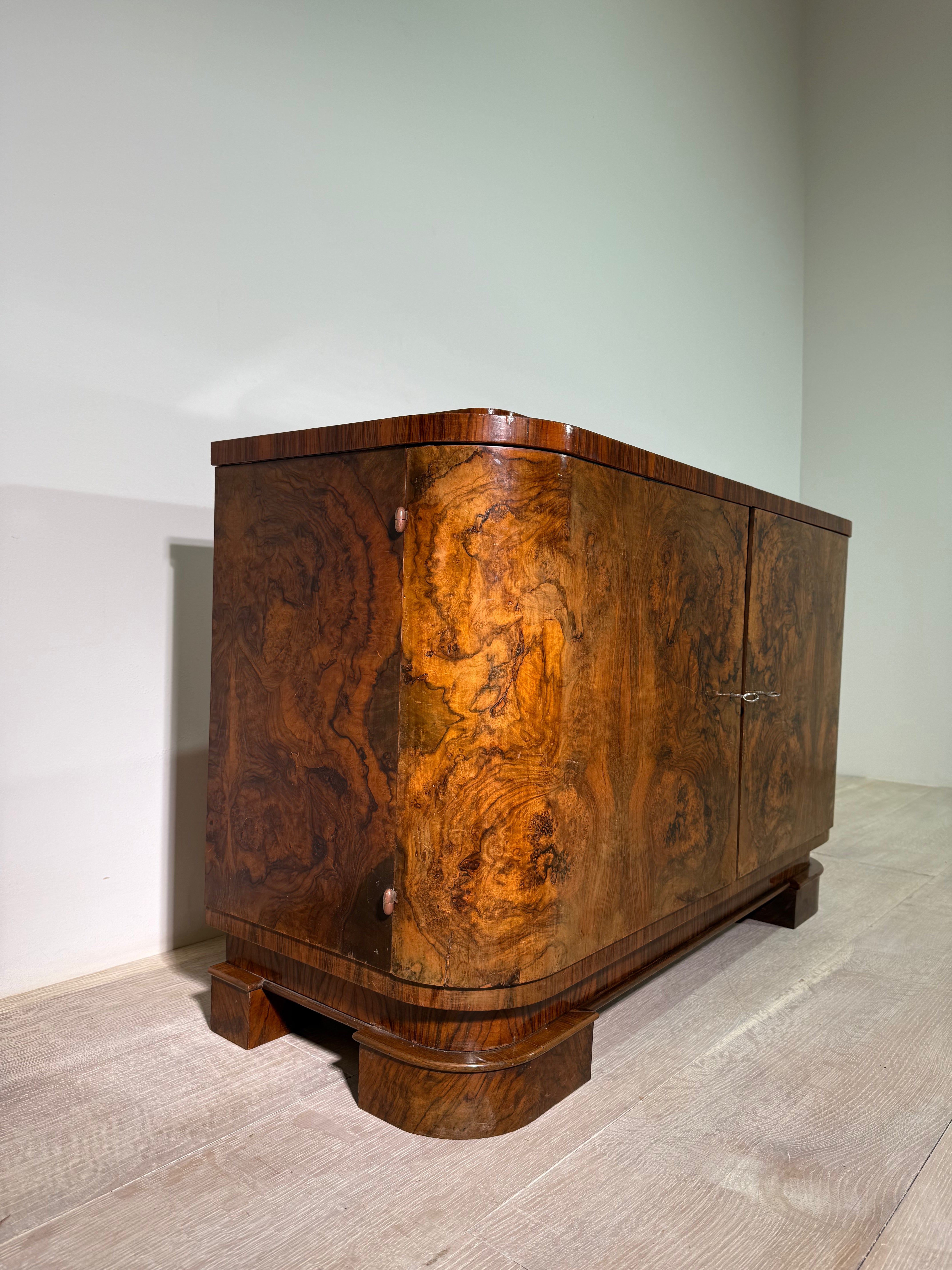 French 1940's Burl Wood Sideboard