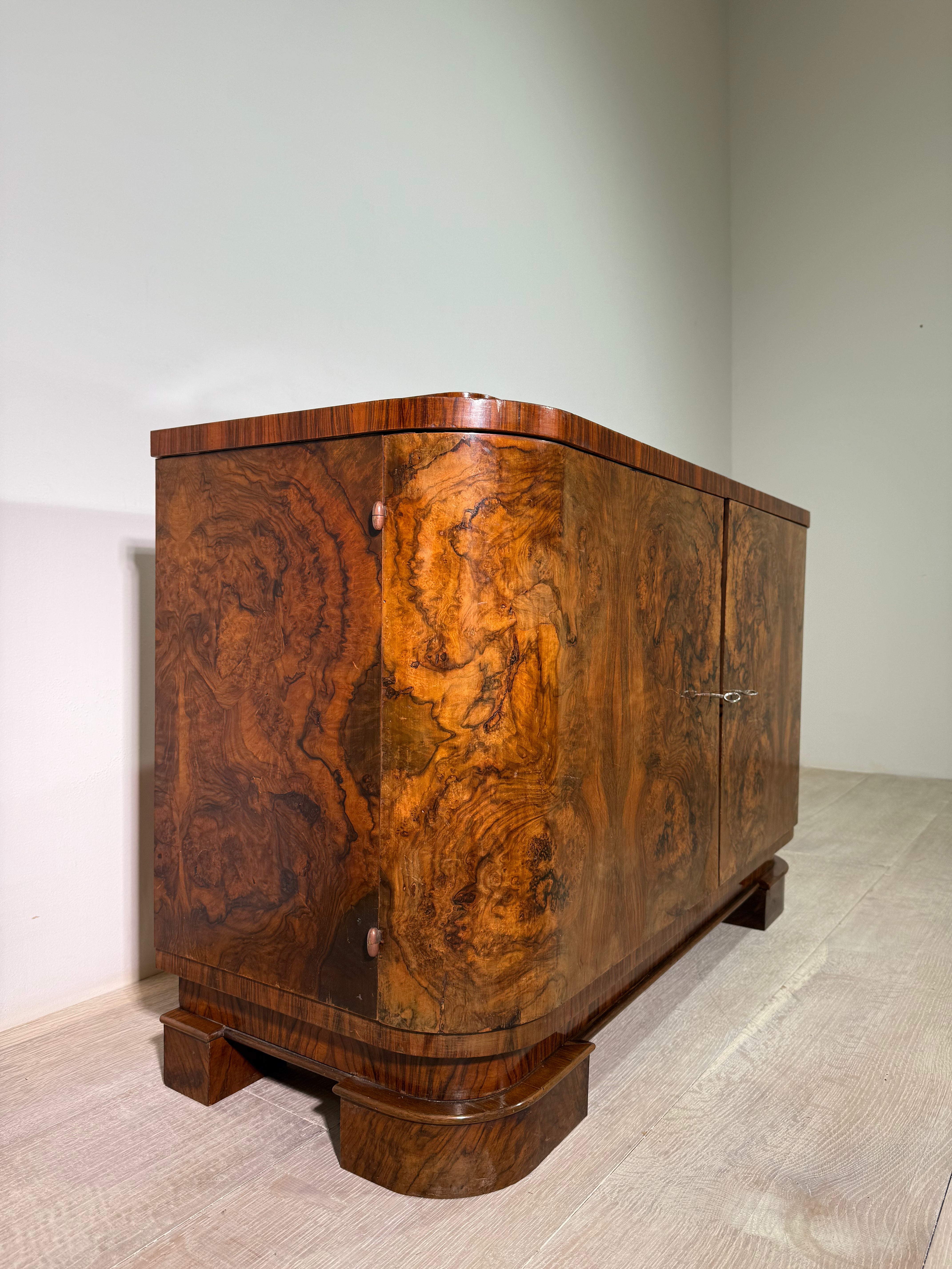 French 1940's Burl Wood Sideboard