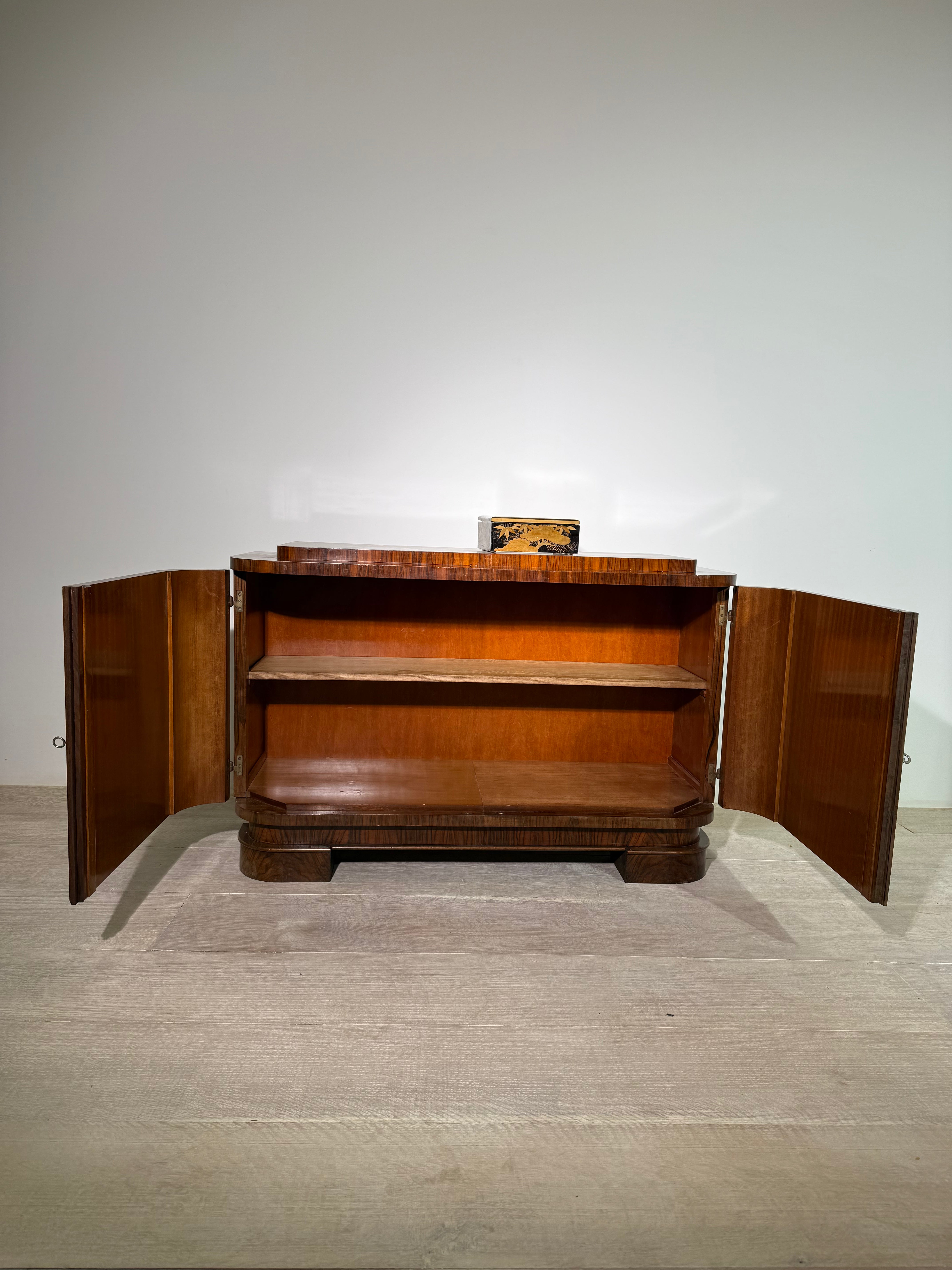 French 1940's Burl Wood Sideboard