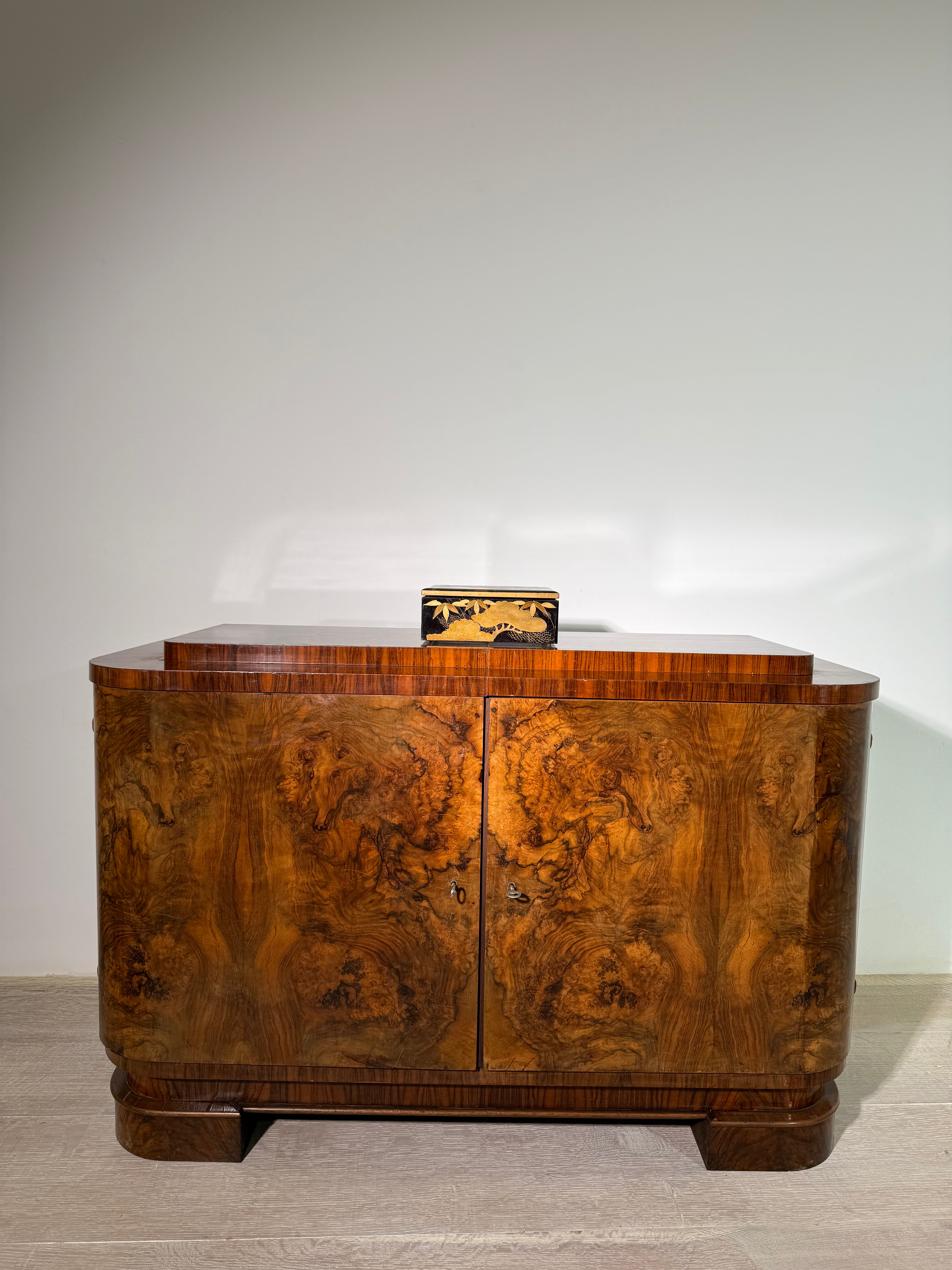 French 1940's Burl Wood Sideboard