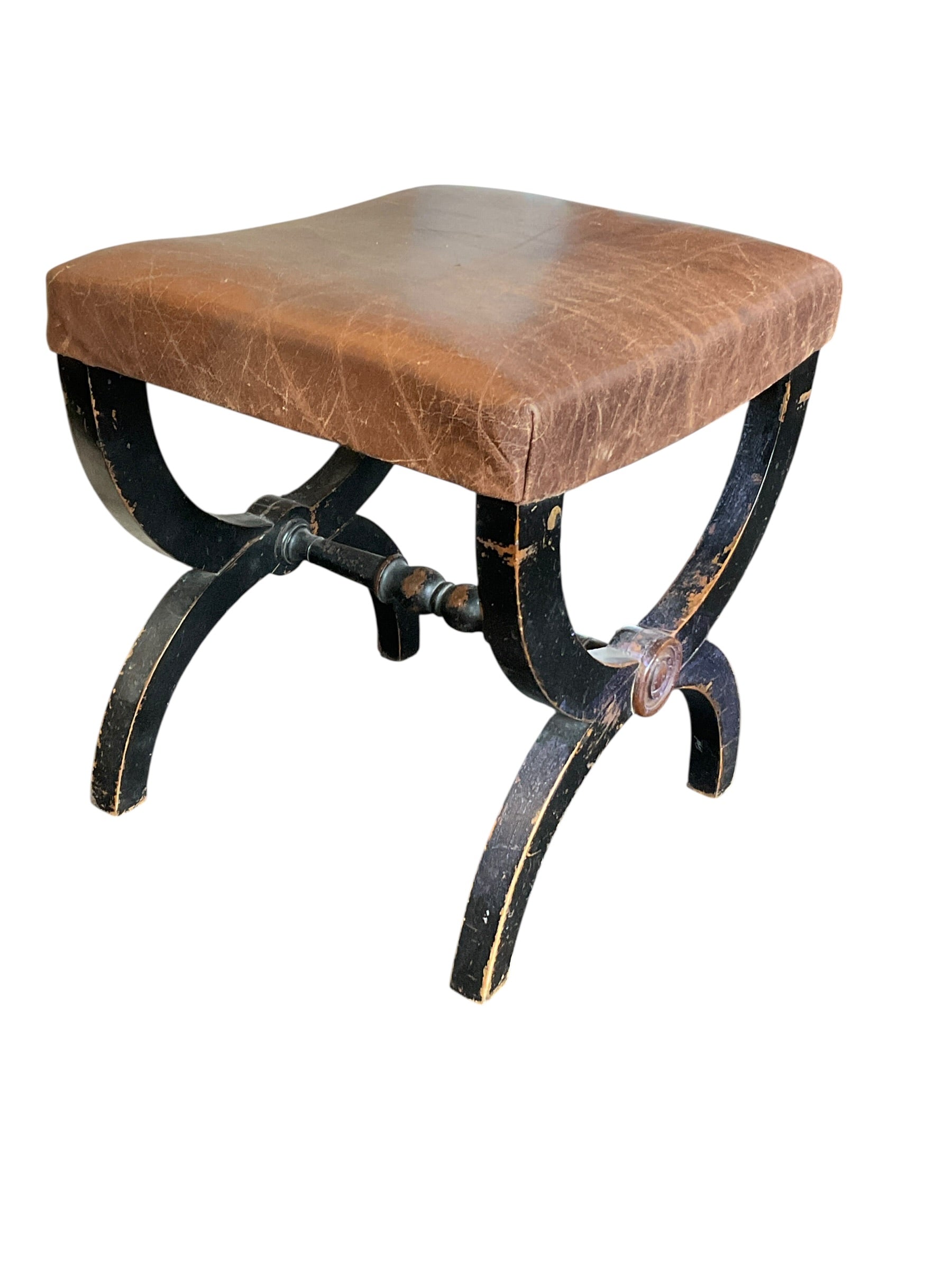 Gustavian Swedish Leather Stool