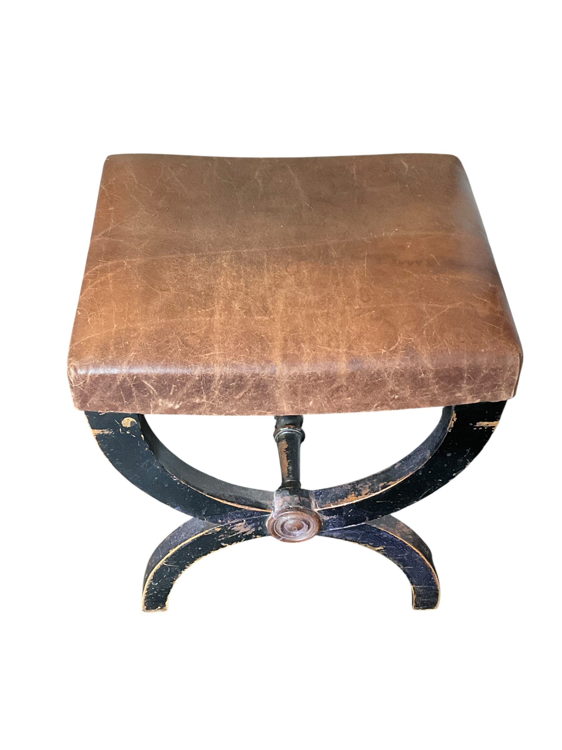 Gustavian Swedish Leather Stool