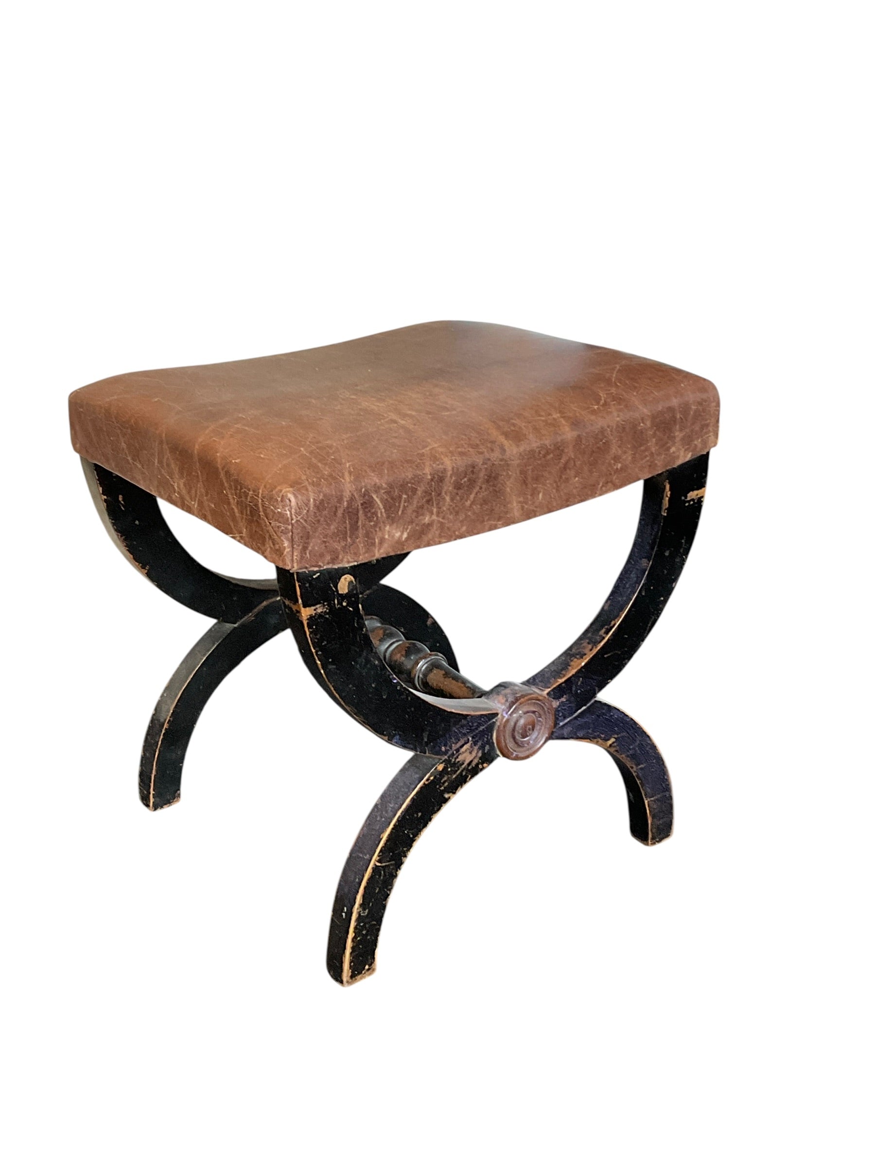 Gustavian Swedish Leather Stool