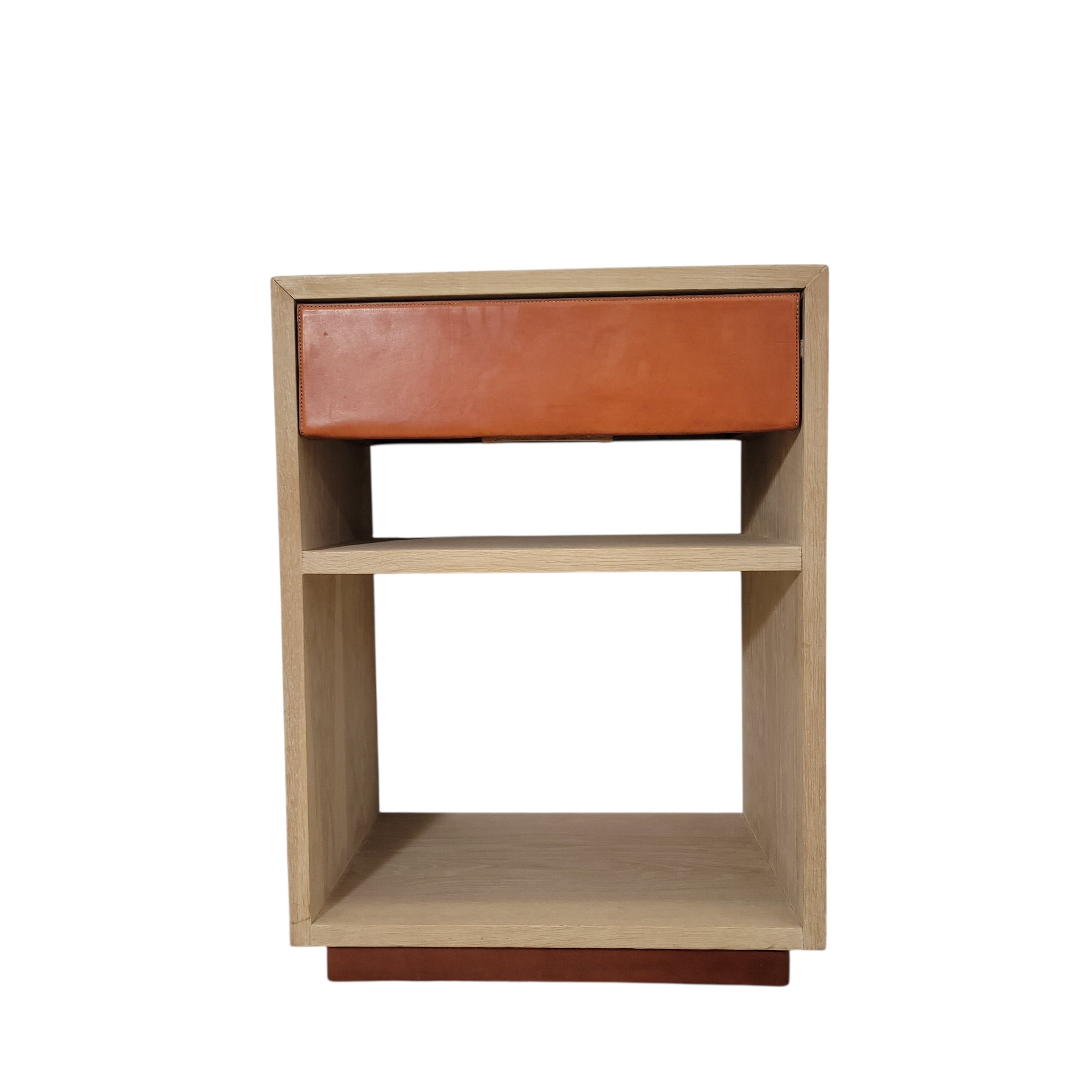 Limited Edition leather and oak nightstand
