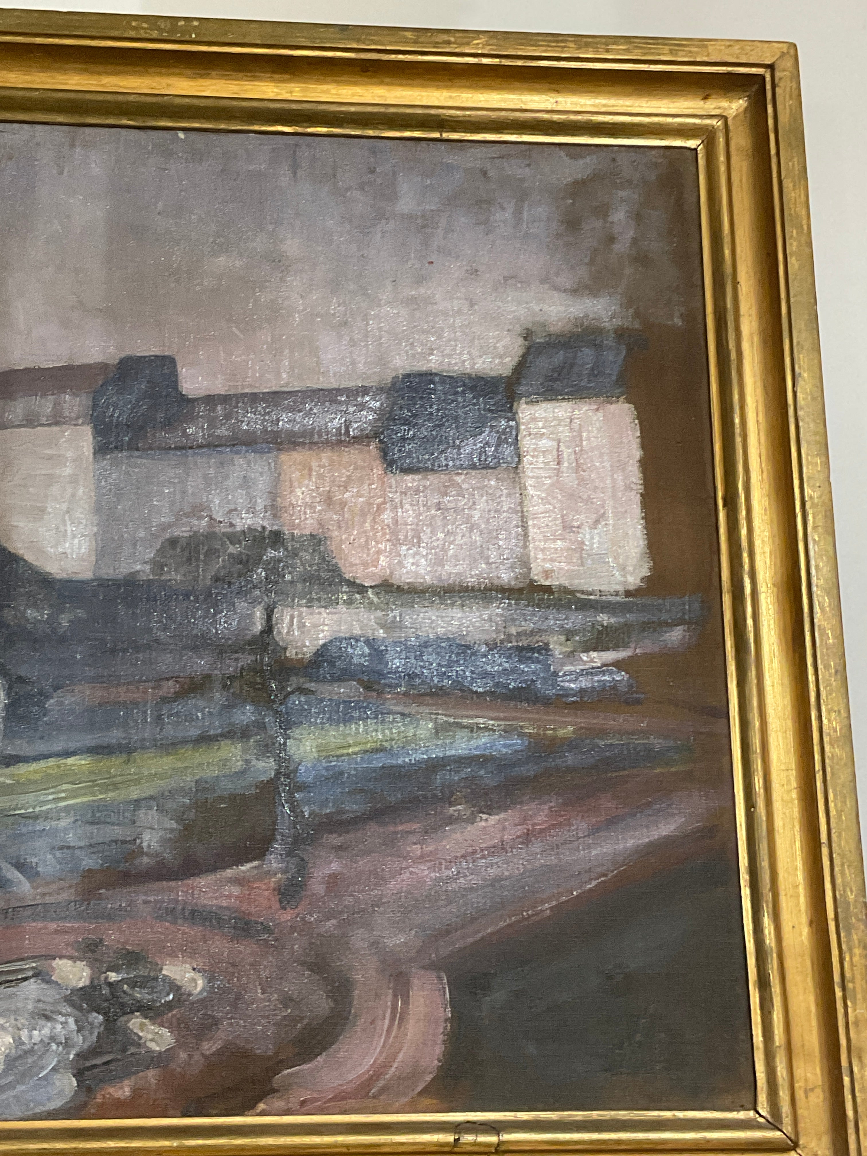 French City Scene Oil Painting