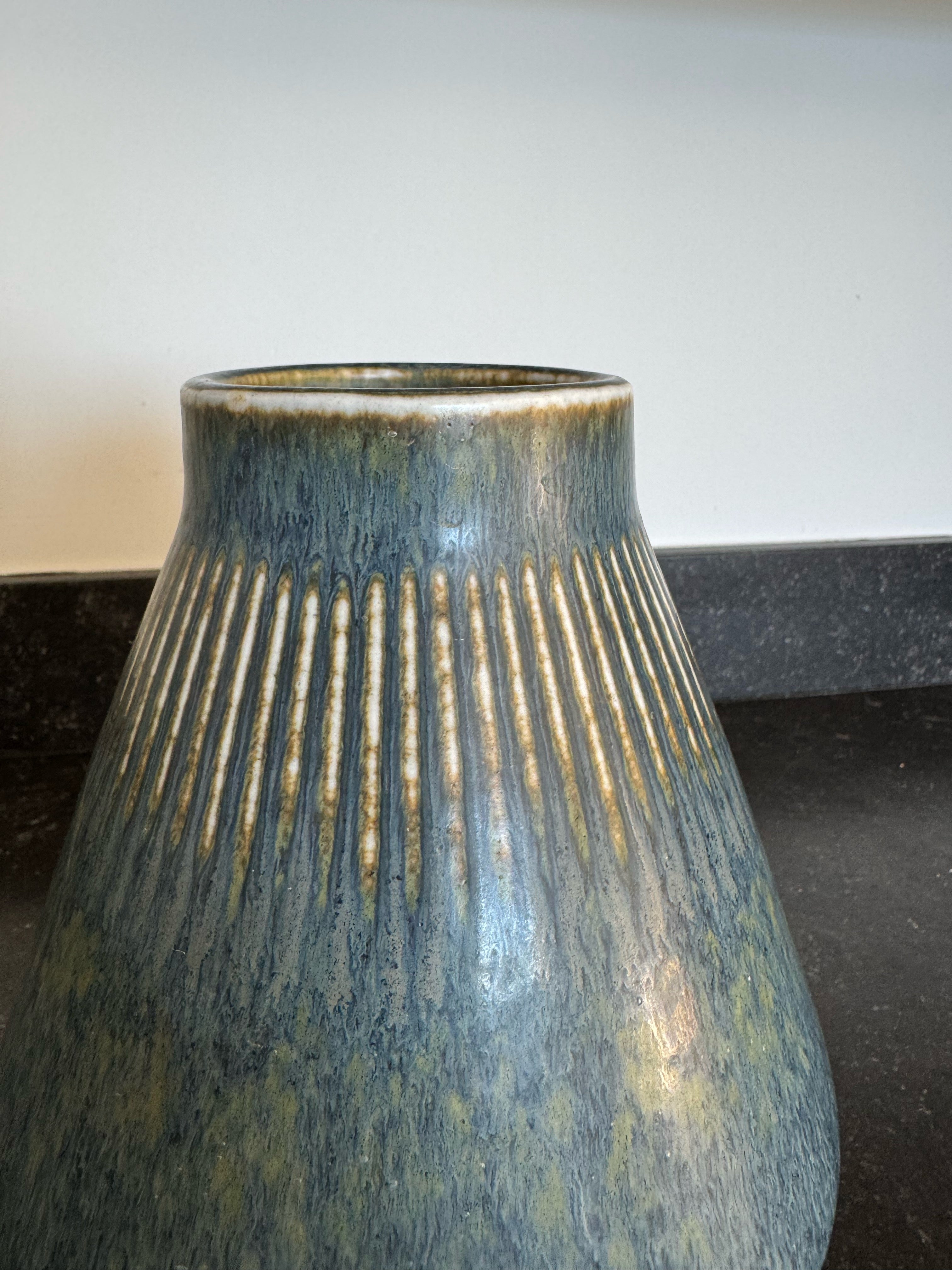 Carl Stalhane Ceramic Vase, Signed