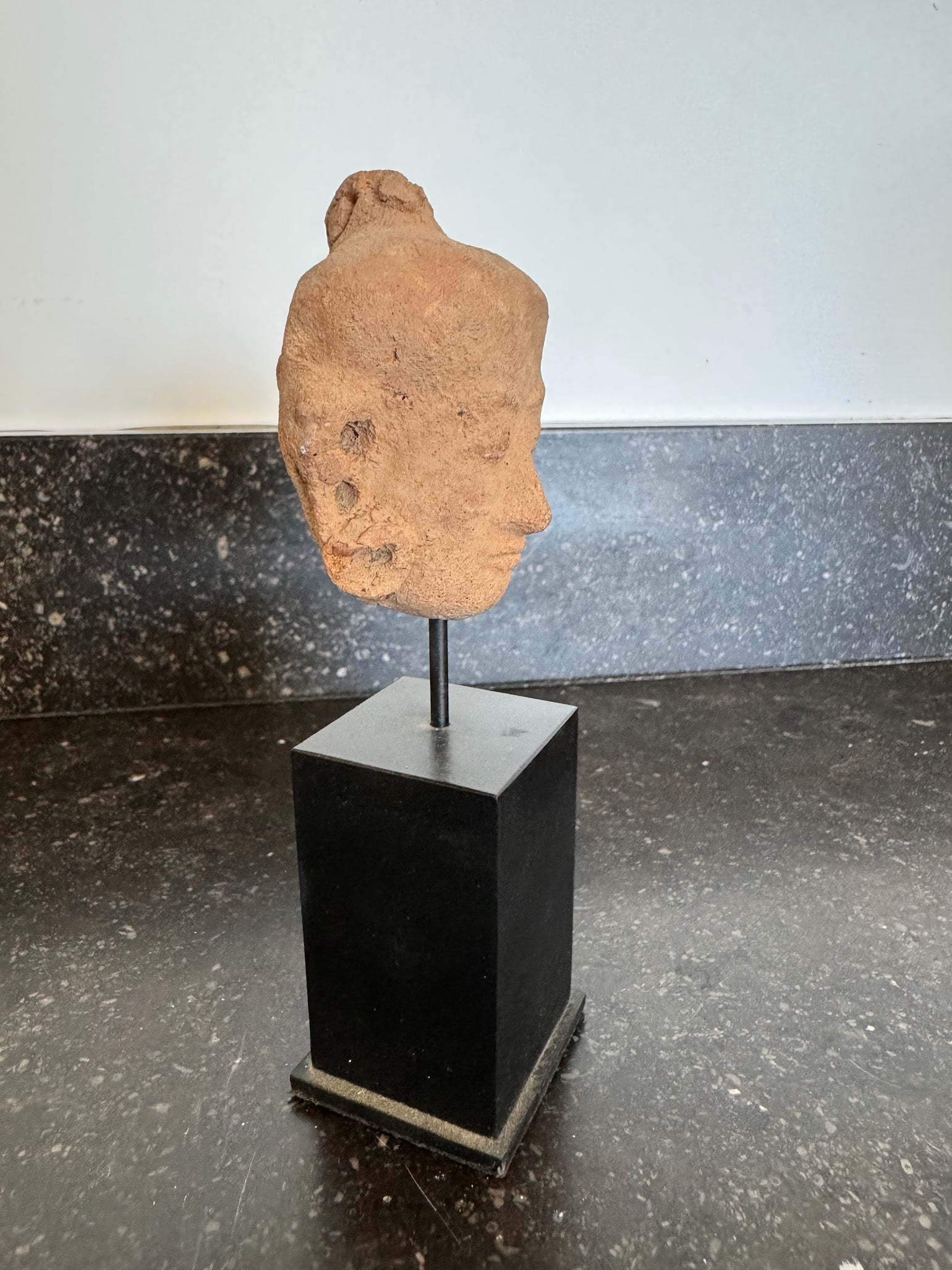 Antique Terra Cotta Sculpture of a Head