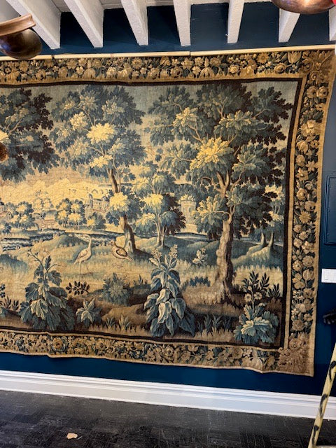 Superb 18th Century French Wall Size Verdure Tapestry