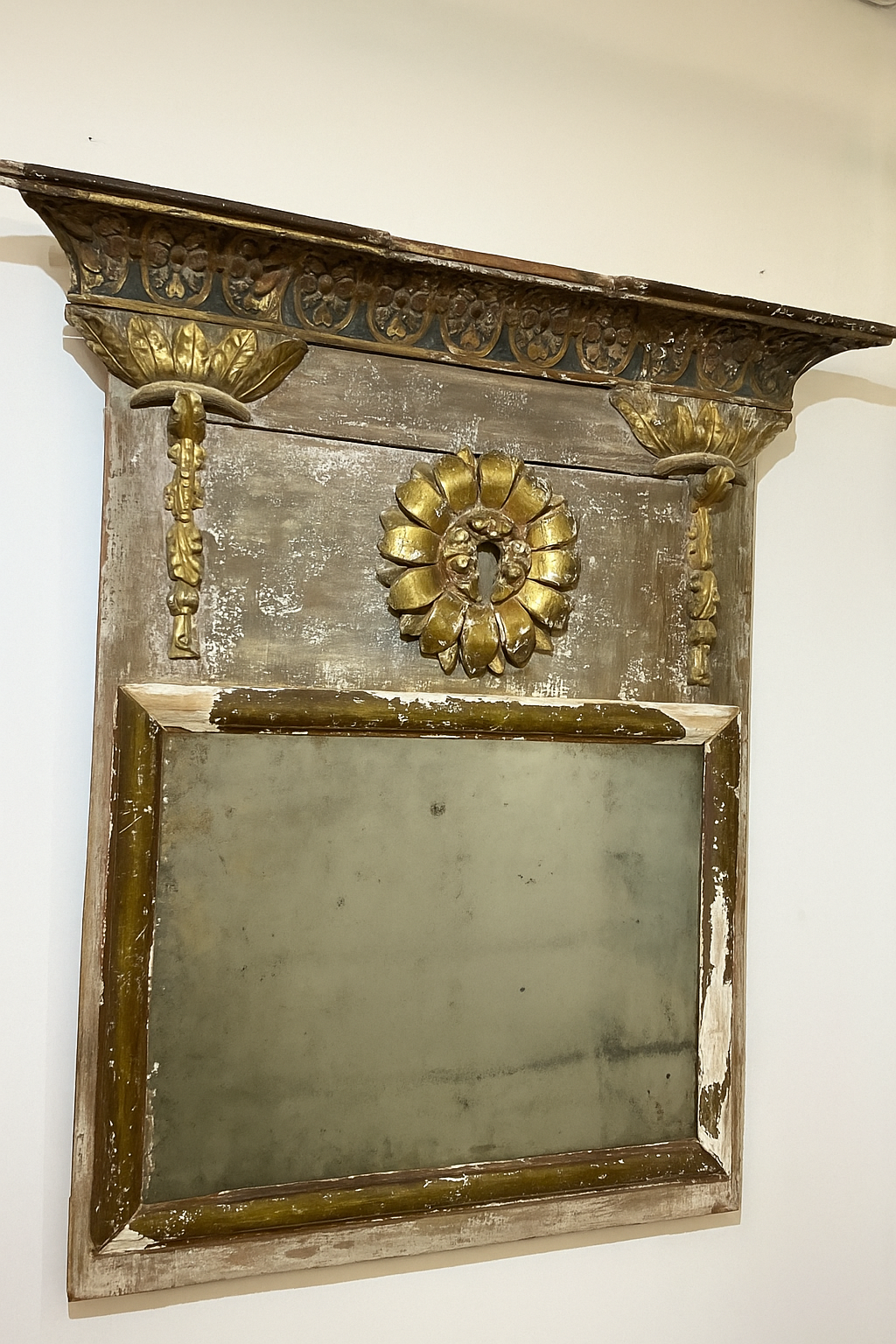 Large 18th century Italian mirror with Gilt Elements