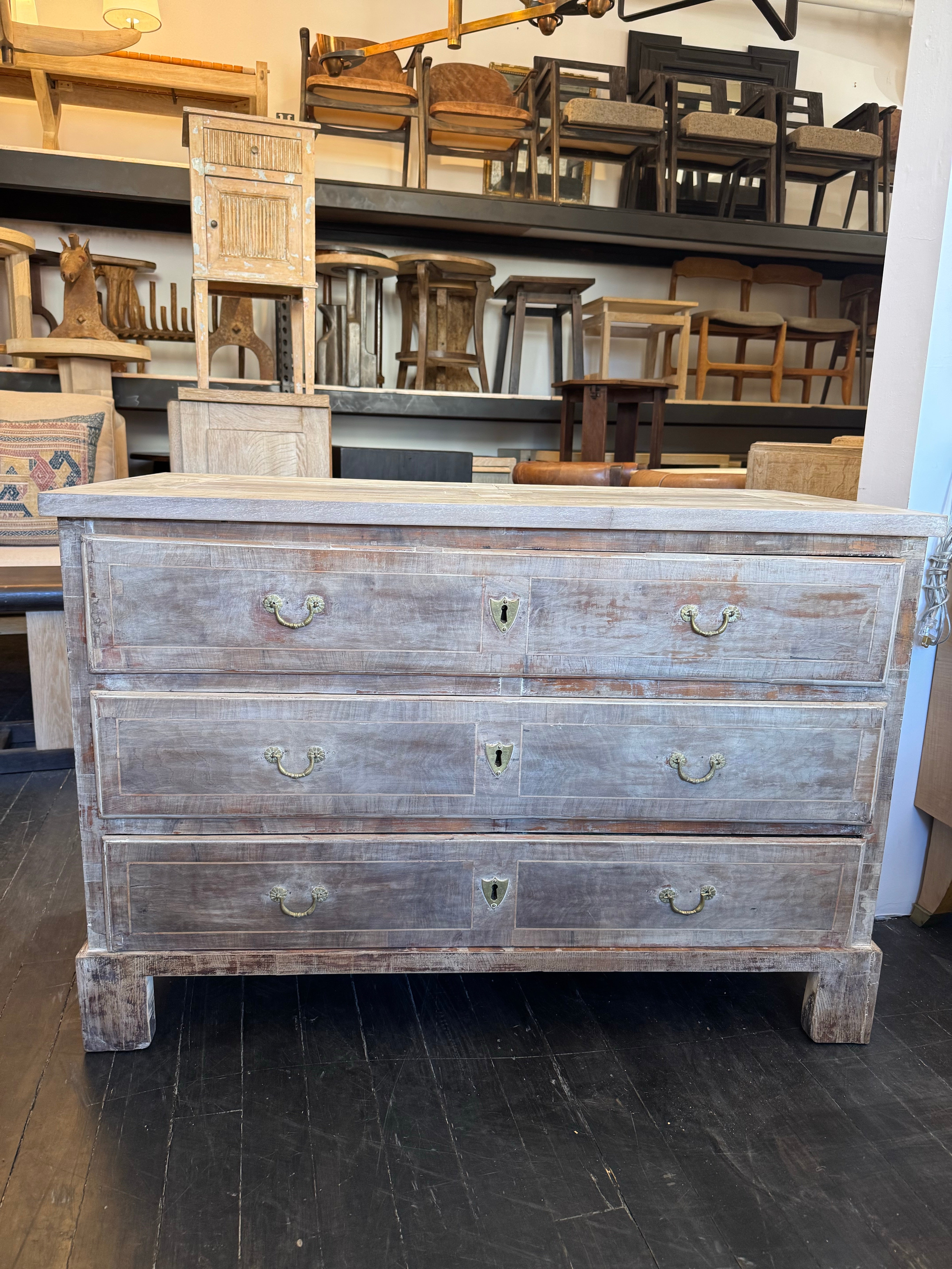 19th century French Bleach Walnut Commode
