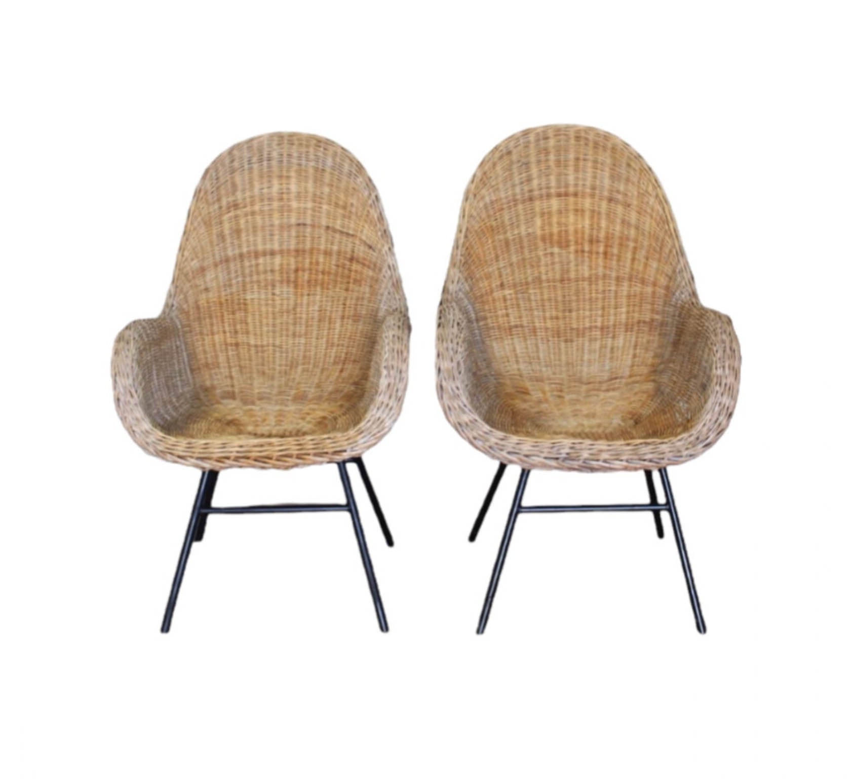 Kerstin Horlin-Holmquist Pair of Rattan Lounge C hairs