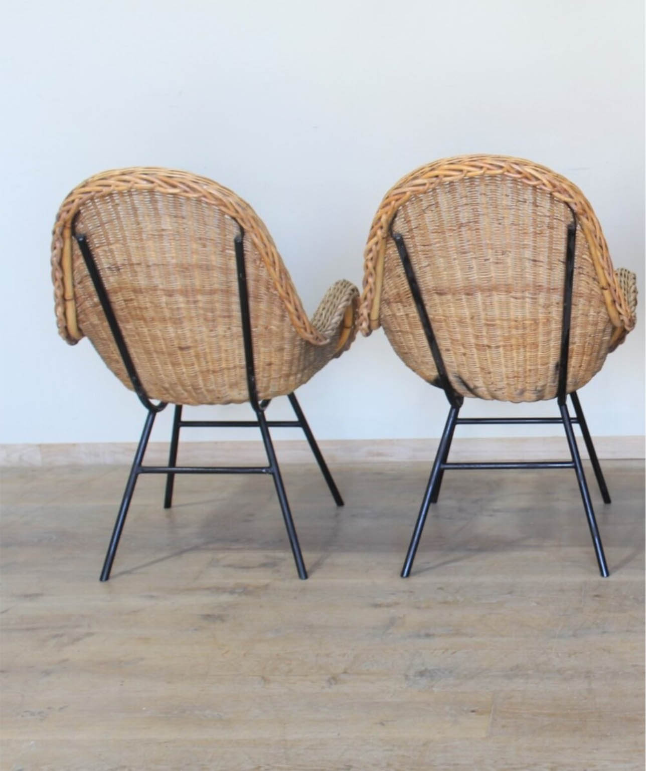 Kerstin Horlin-Holmquist Pair of Rattan Lounge C hairs