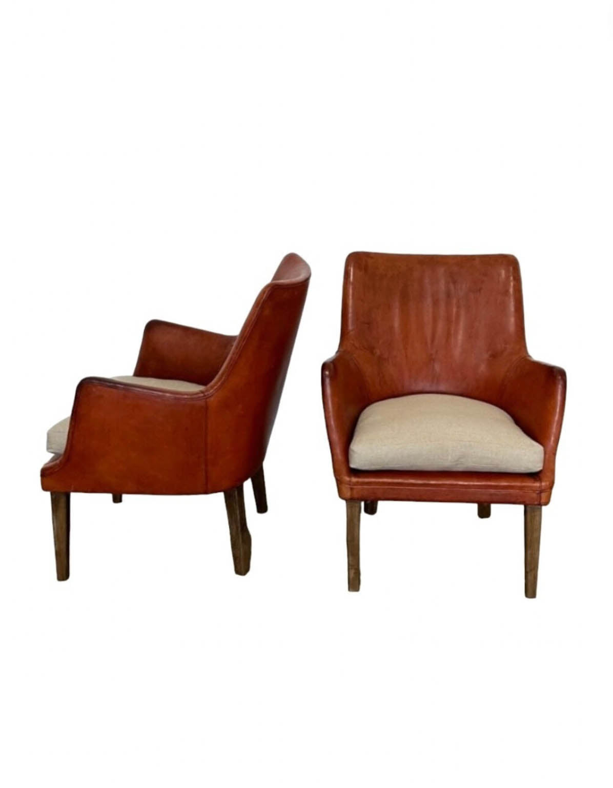 Pair of Arne Vodder Leather Chairs