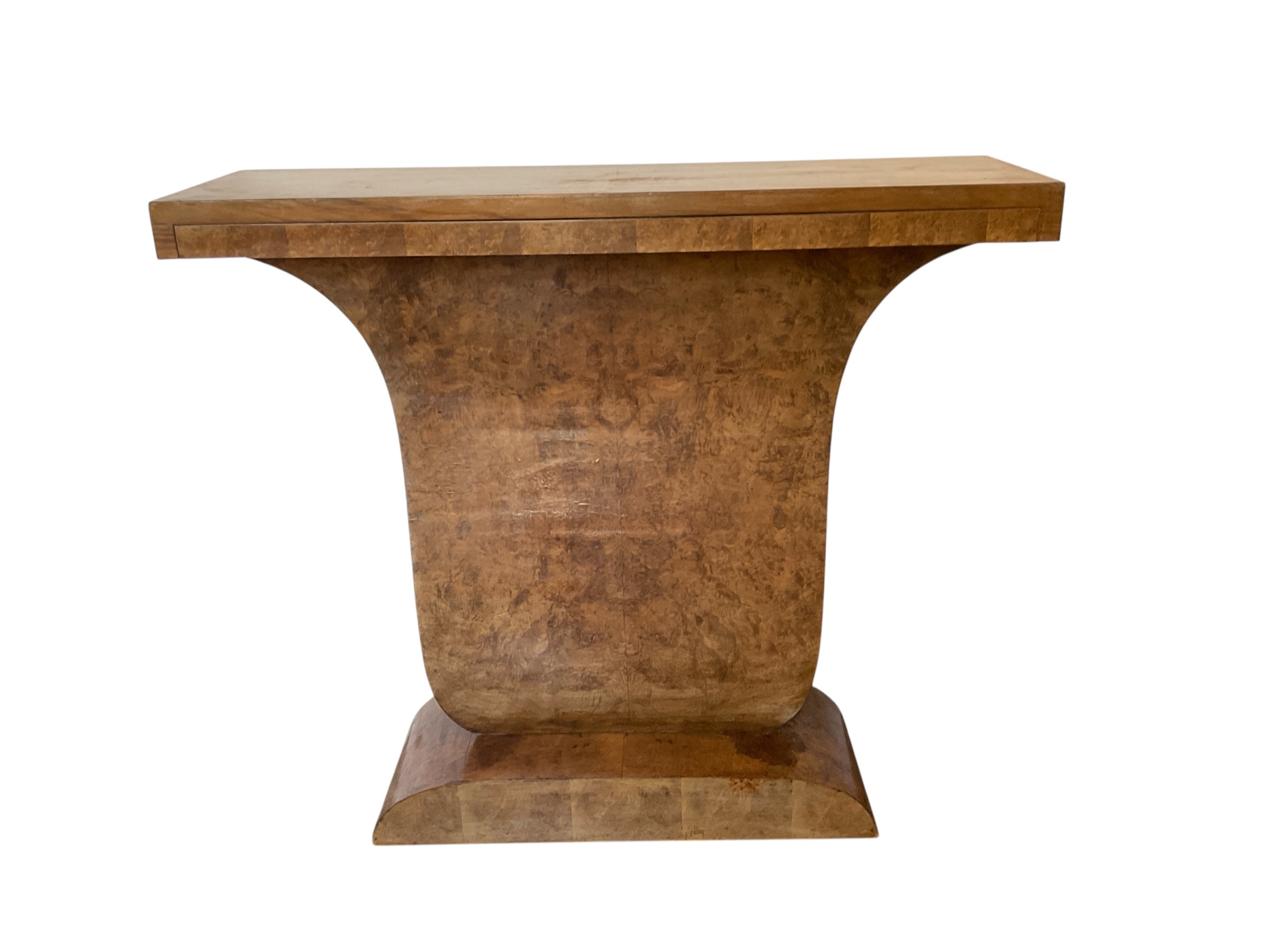 1930's Swedish Burl Wood Console, pair available