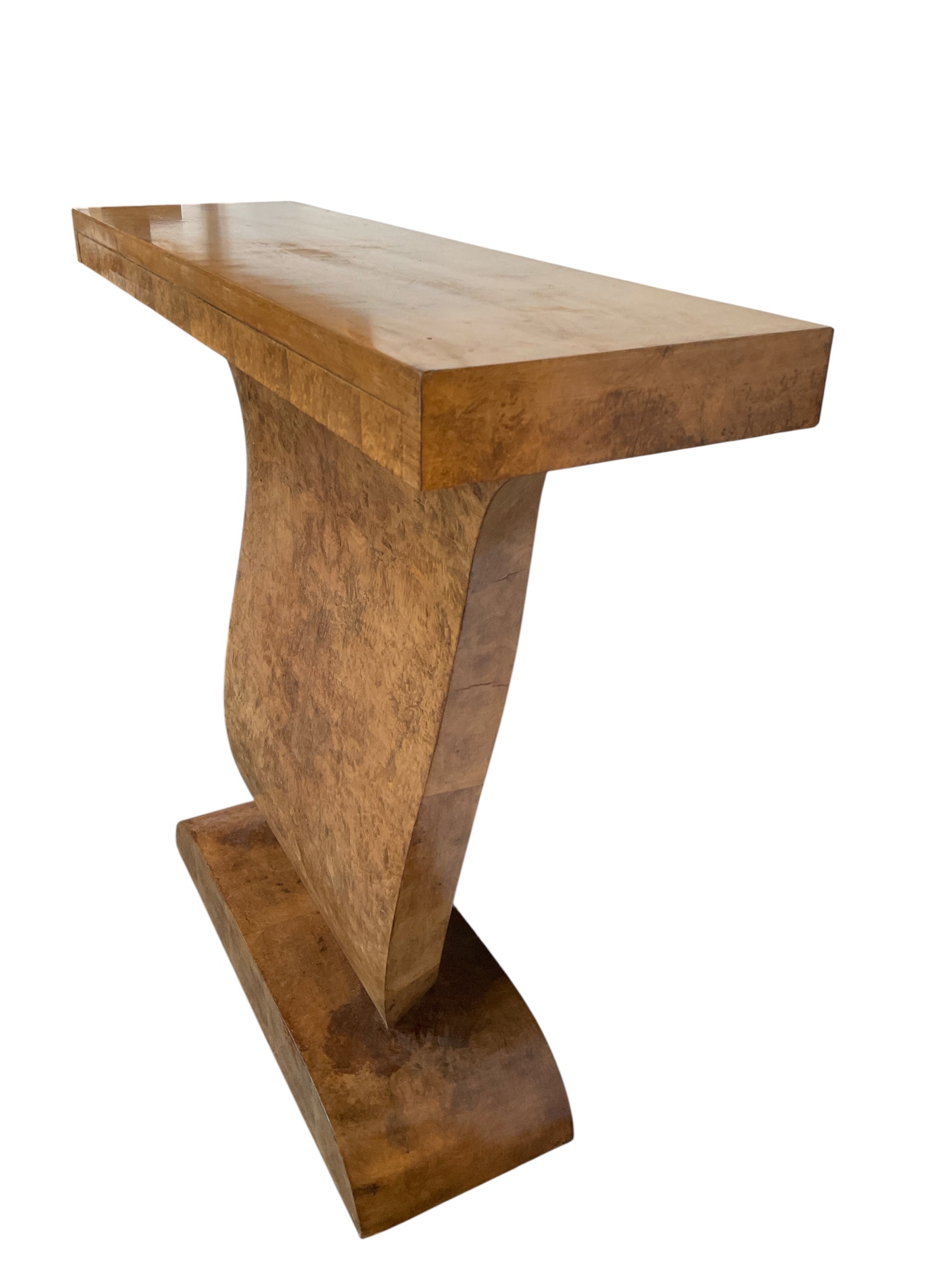 1930's Swedish Burl Wood Console, pair available