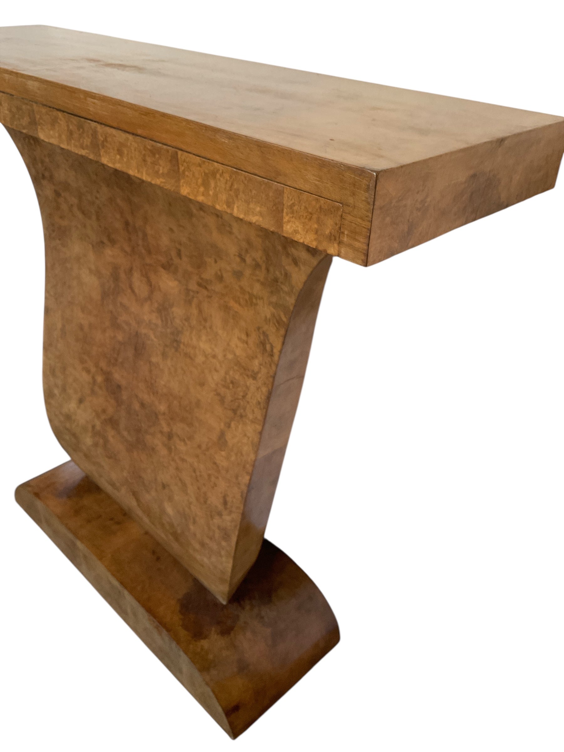 1930's Swedish Burl Wood Console, pair available